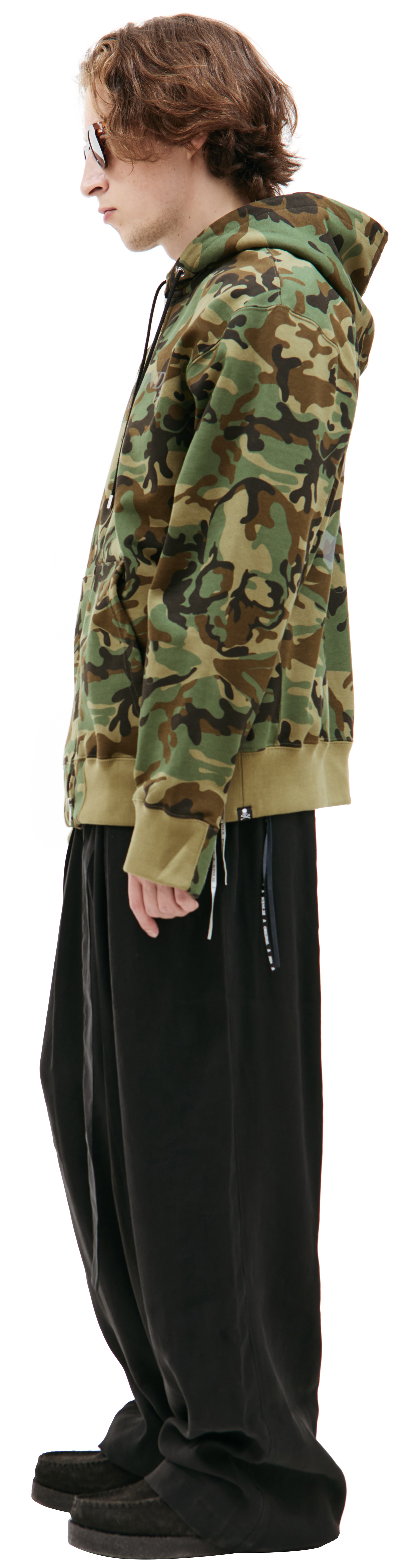 KHAKI ZIP UP HOODIE - 2