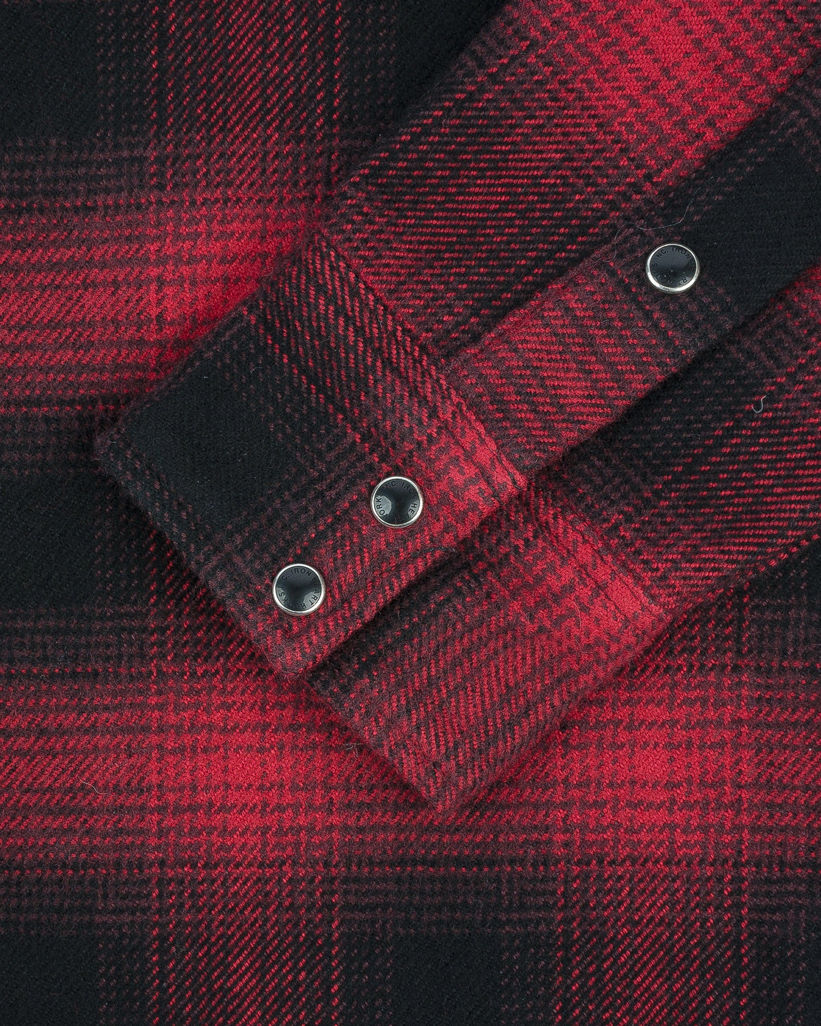 IHSH-264-RED Ultra Heavy Flannel Ombré Check Western Shirt - Red/Black - 16