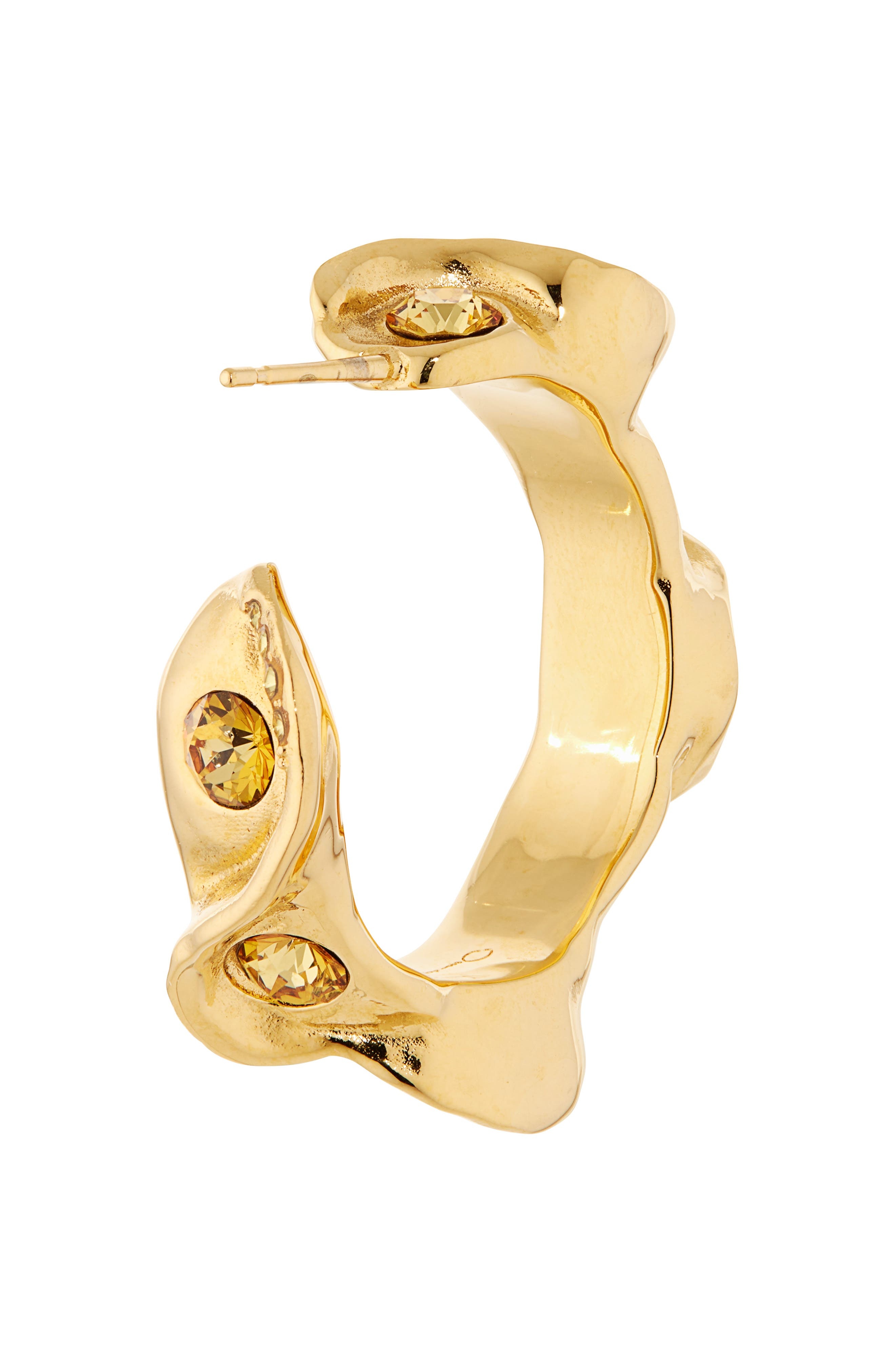 Oscar de la Renta Crystal Nest Hoop Earrings in Topaz at Nordstrom - 4