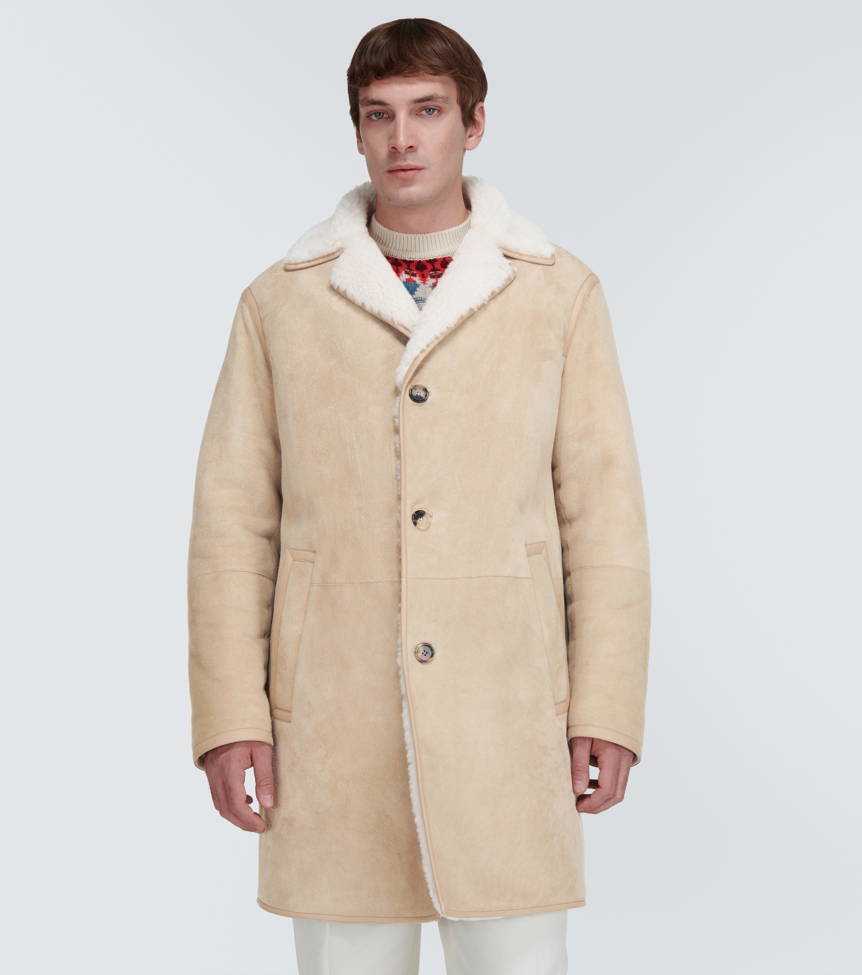 Sedrun shearling-lined suede coat - 3