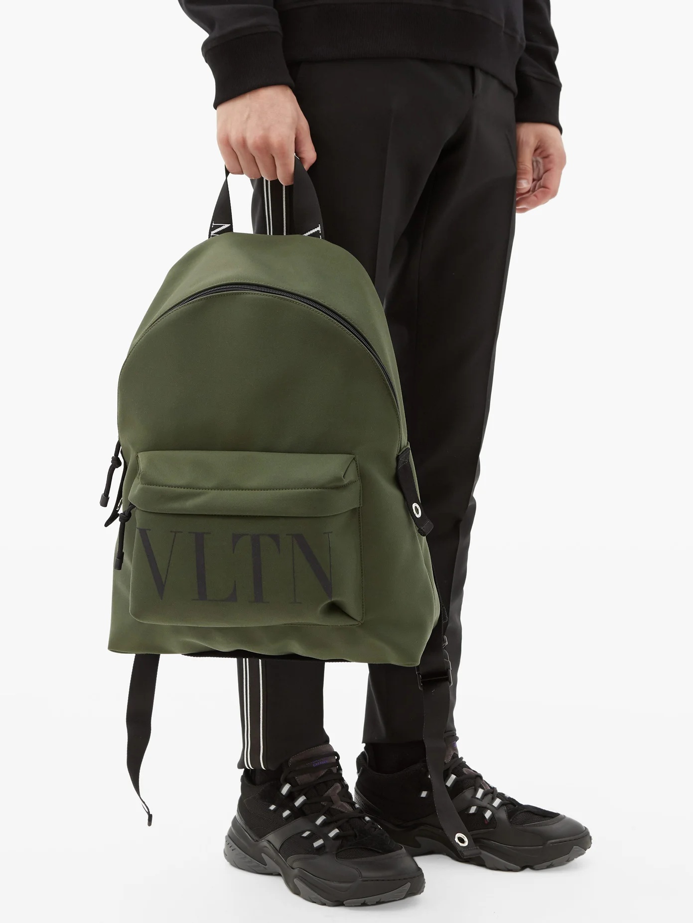 VLTN logo-print canvas backpack - 3