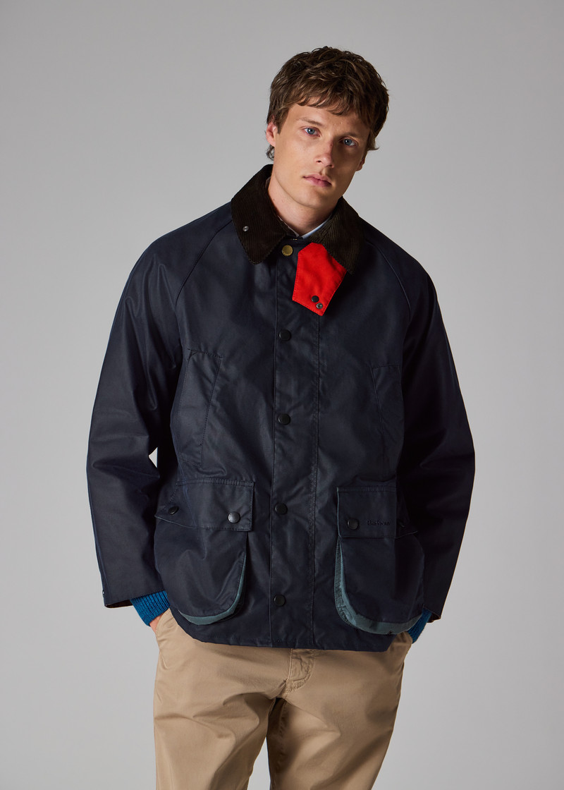 Paul Smith loves Barbour - Night Sky Oversized Bedale Wax Jacket 8