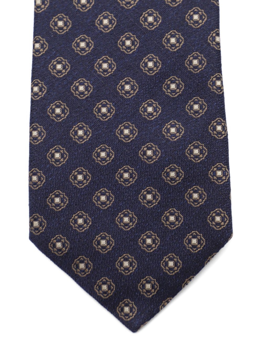 patterned wool tie - 2