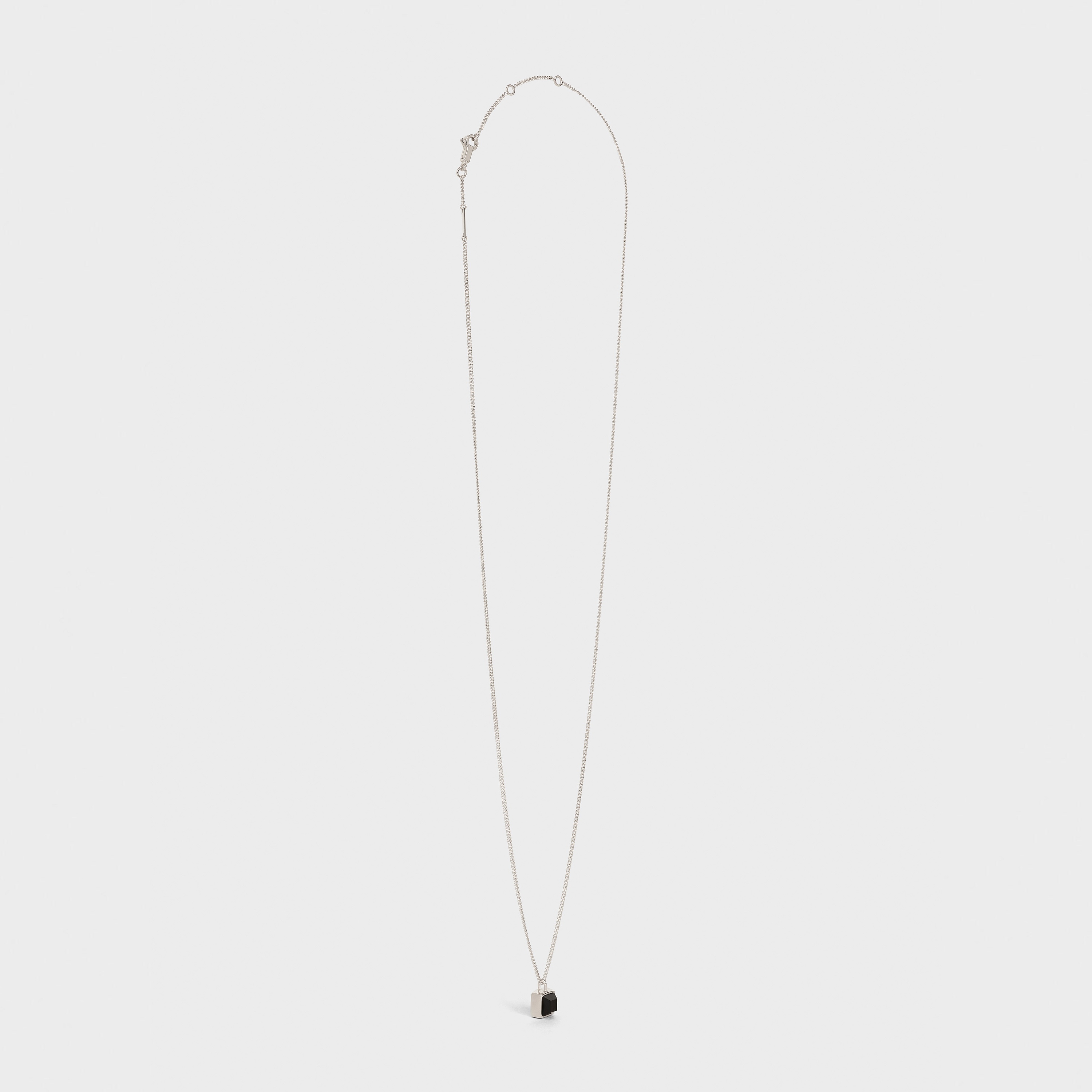Aiguise Necklace in Sterling Silver with Rhodium finish and Onyx - 2
