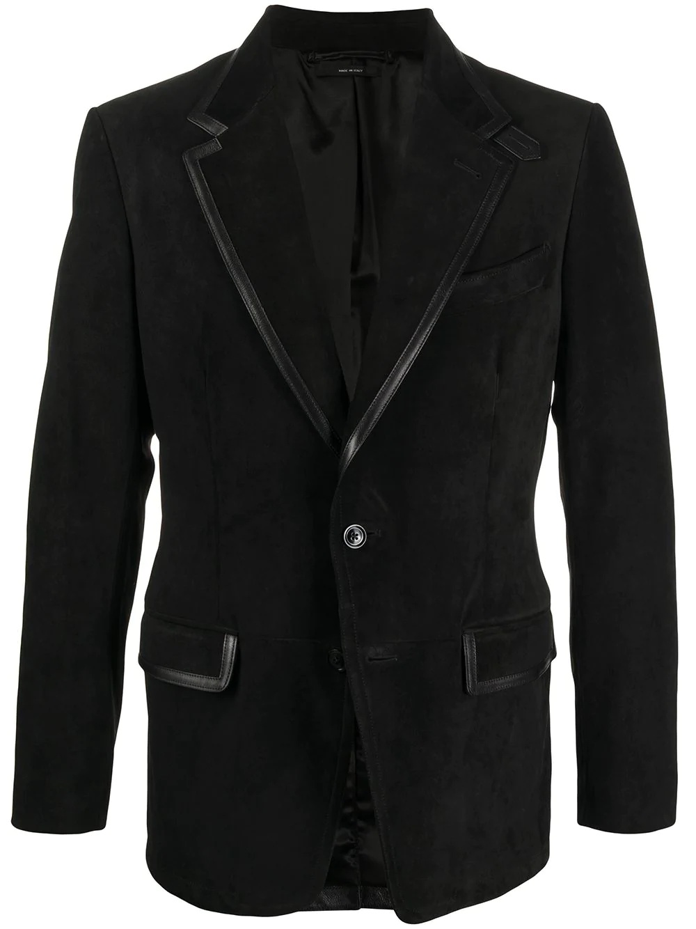 suede button-front blazer - 1