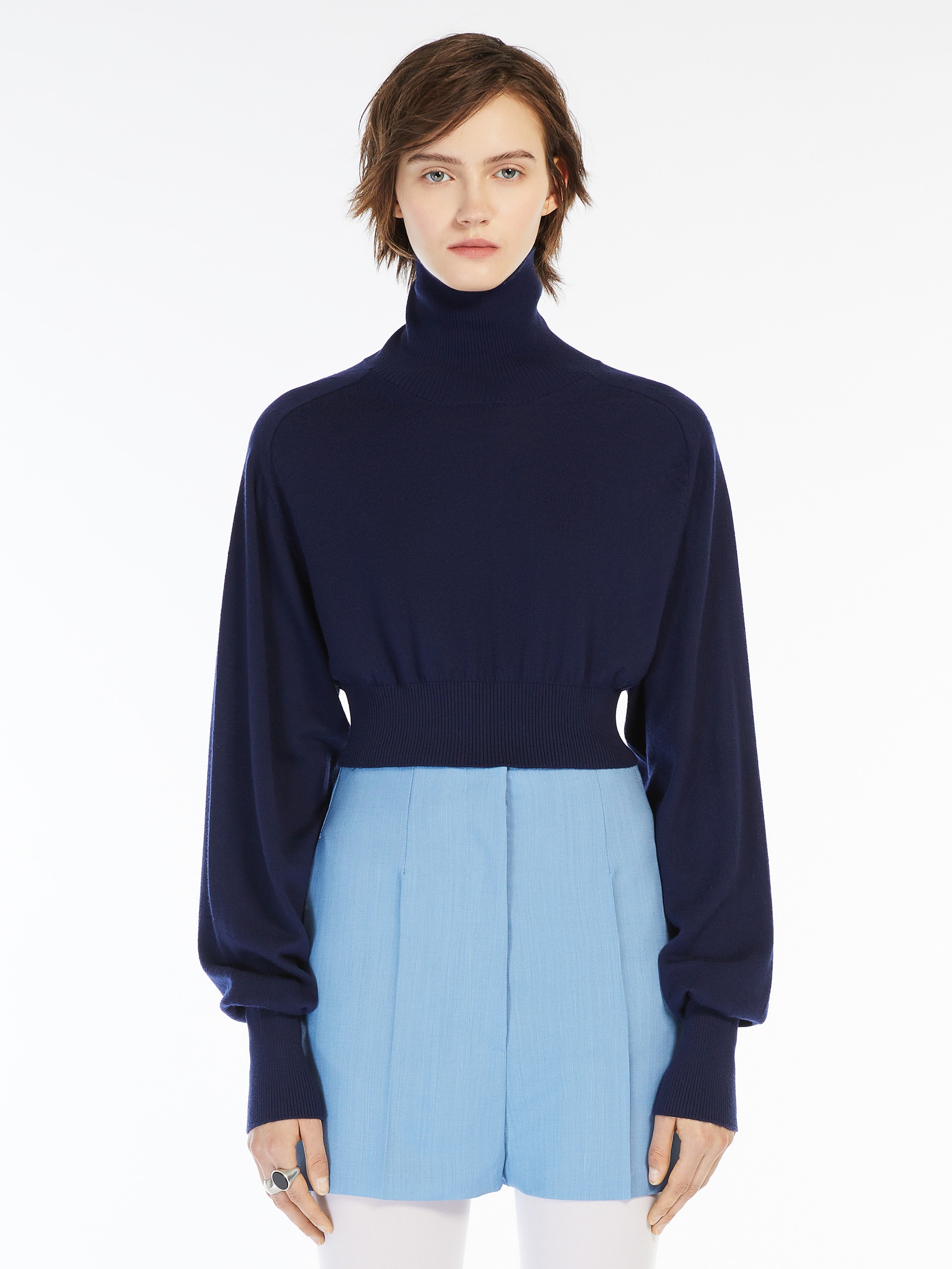 ULULATO Cropped mock polo-neck sweater - 3