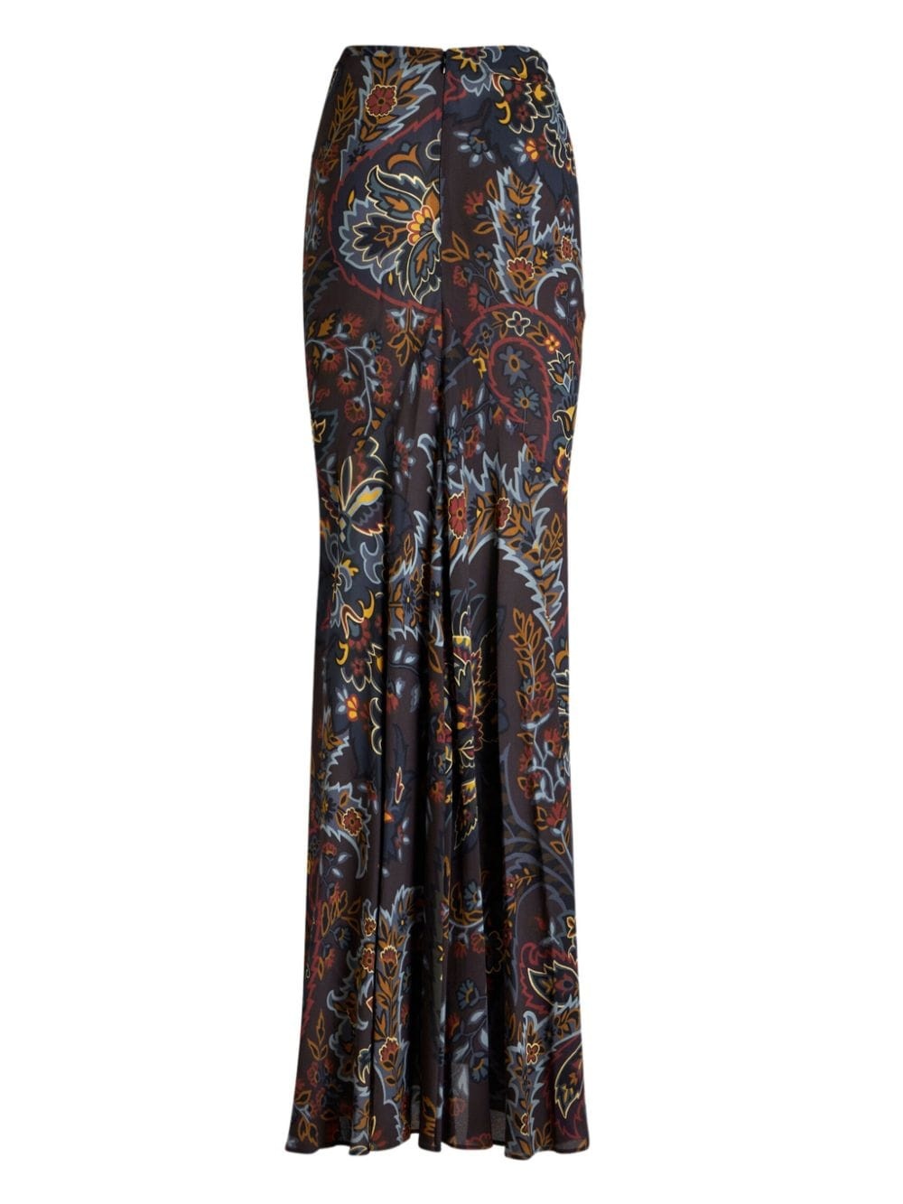 stretch sable paisley-print long skirt - 7