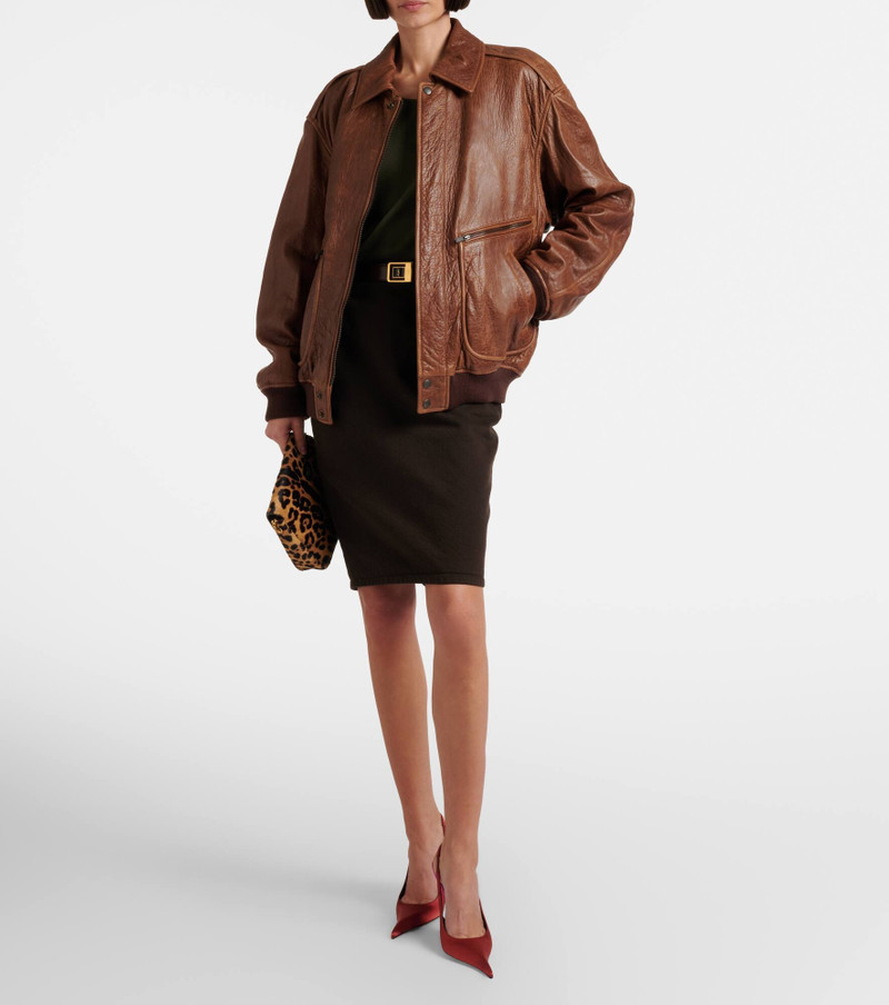 SAINT LAURENT Padded leather blouson jacket outlook