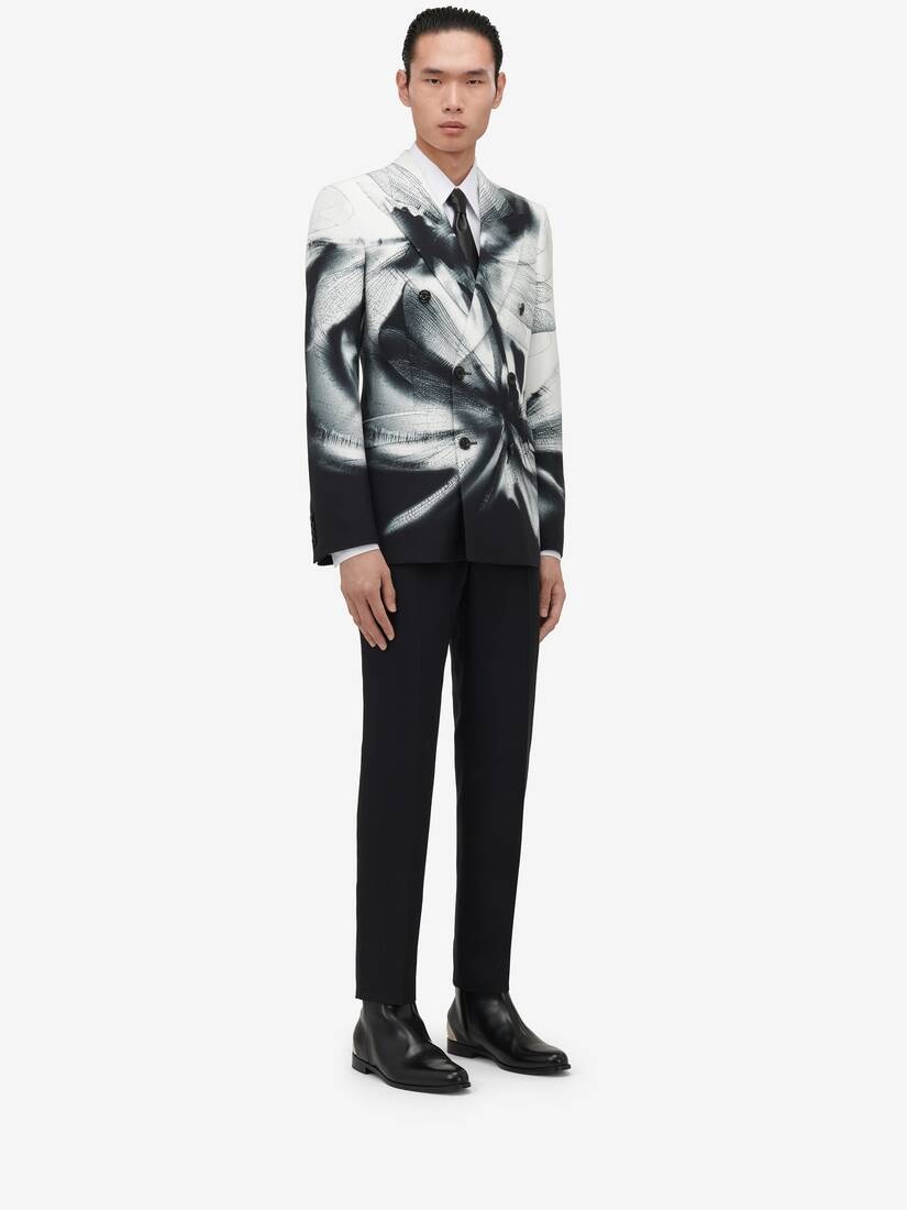 Men's Dragonfly Shadow Double-breasted Jacket in Black/white - 3