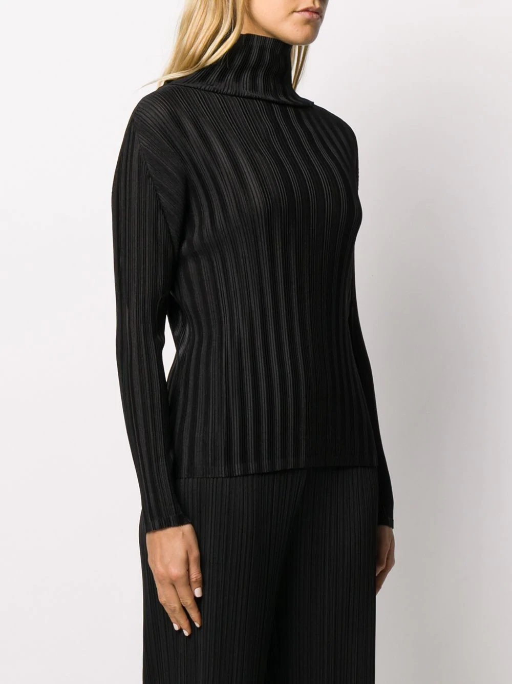 pleated roll-neck top - 3