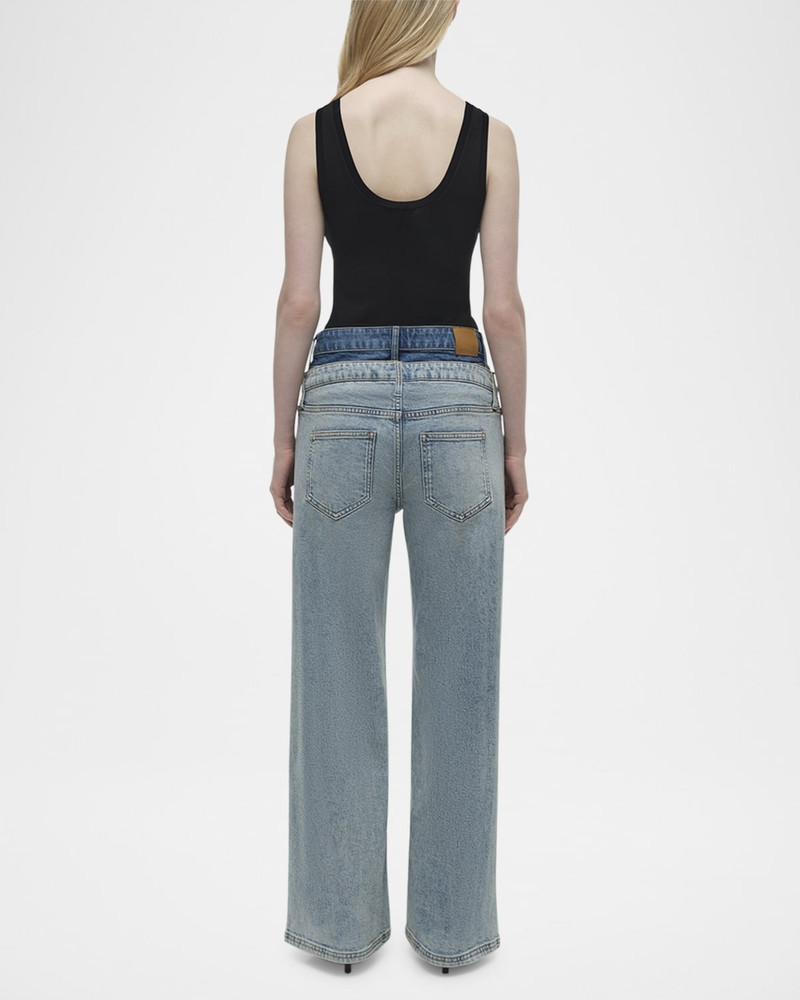 SIMKHAI Kove Double-Waist Jeans outlook