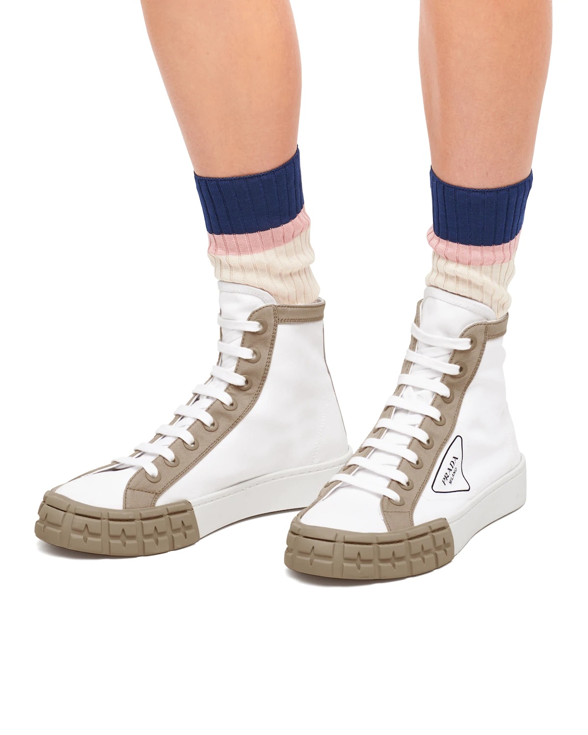 Gabardine high-top sneakers - 5