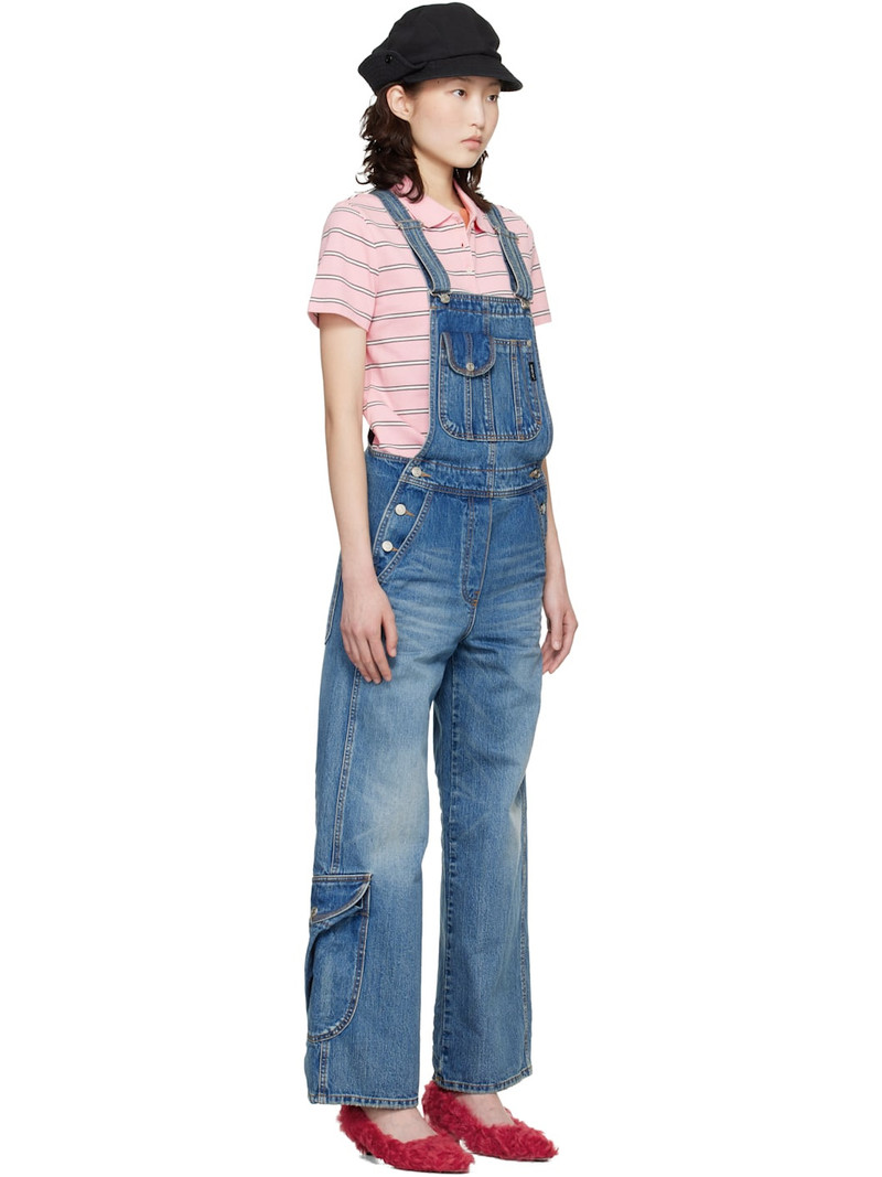 Blue Cargo Pocket Denim Overalls 2