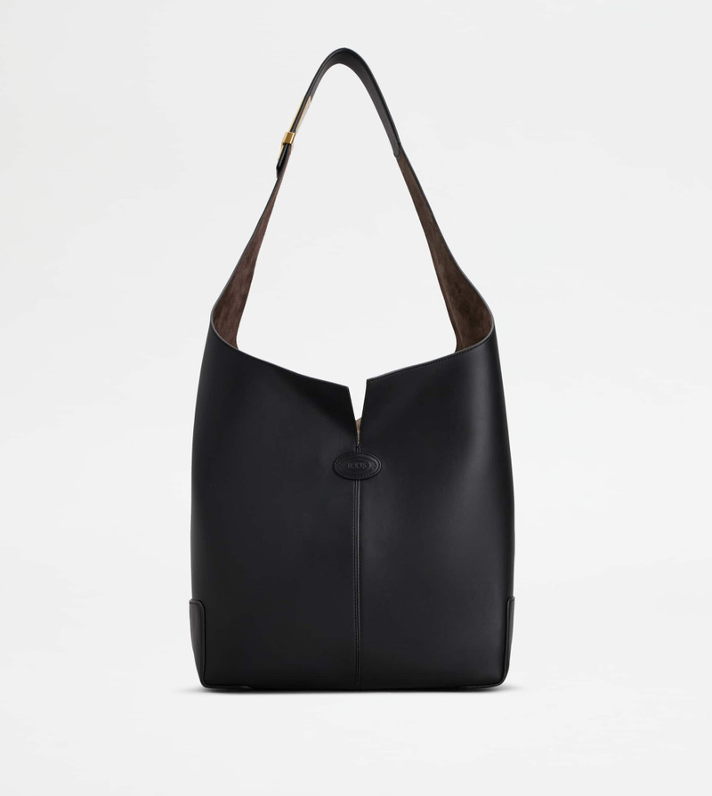 TOD'S DI BAG FOLIO SHOULDER BAG IN LEATHER LARGE - BLACK 1