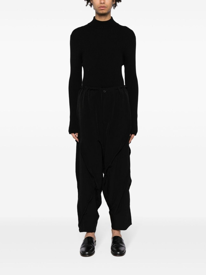 Yohji Yamamoto pleated drop-crotch trousers outlook