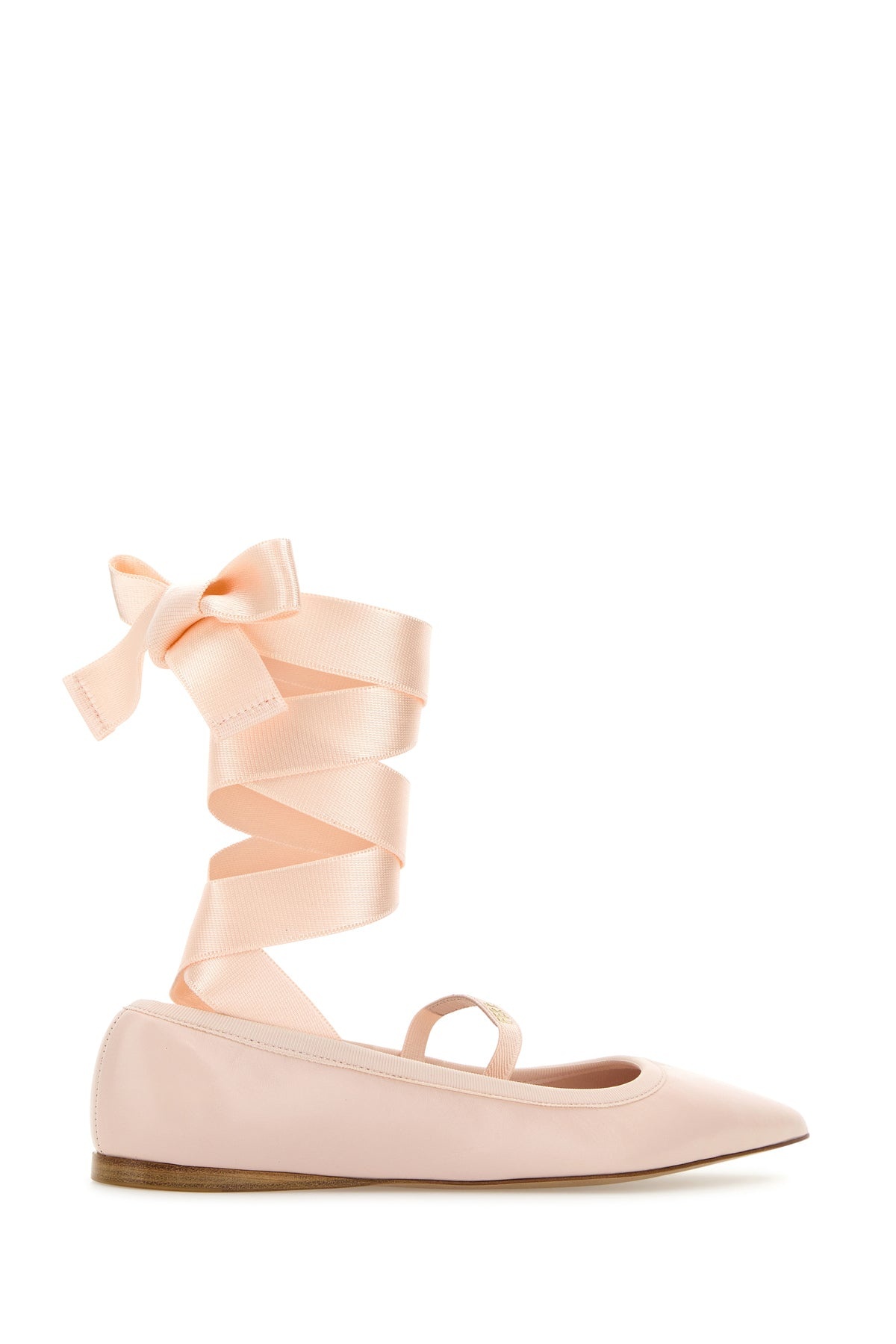 Pastel pink leather Carice ballerinas - 3