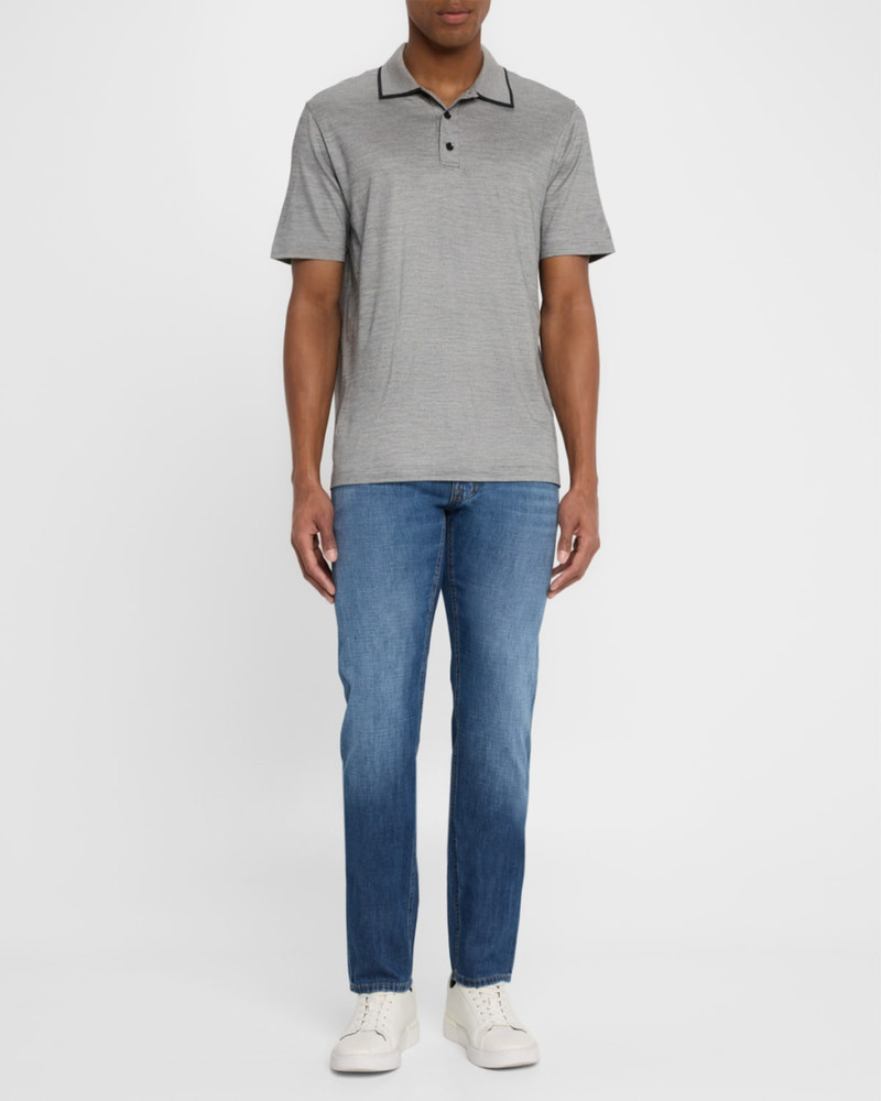 Brioni Men's Stairweave s180 Wool Polo Shirt outlook
