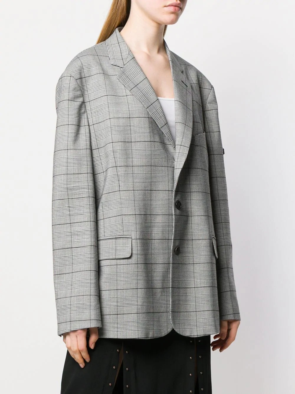 checked single breasted jacket - 3