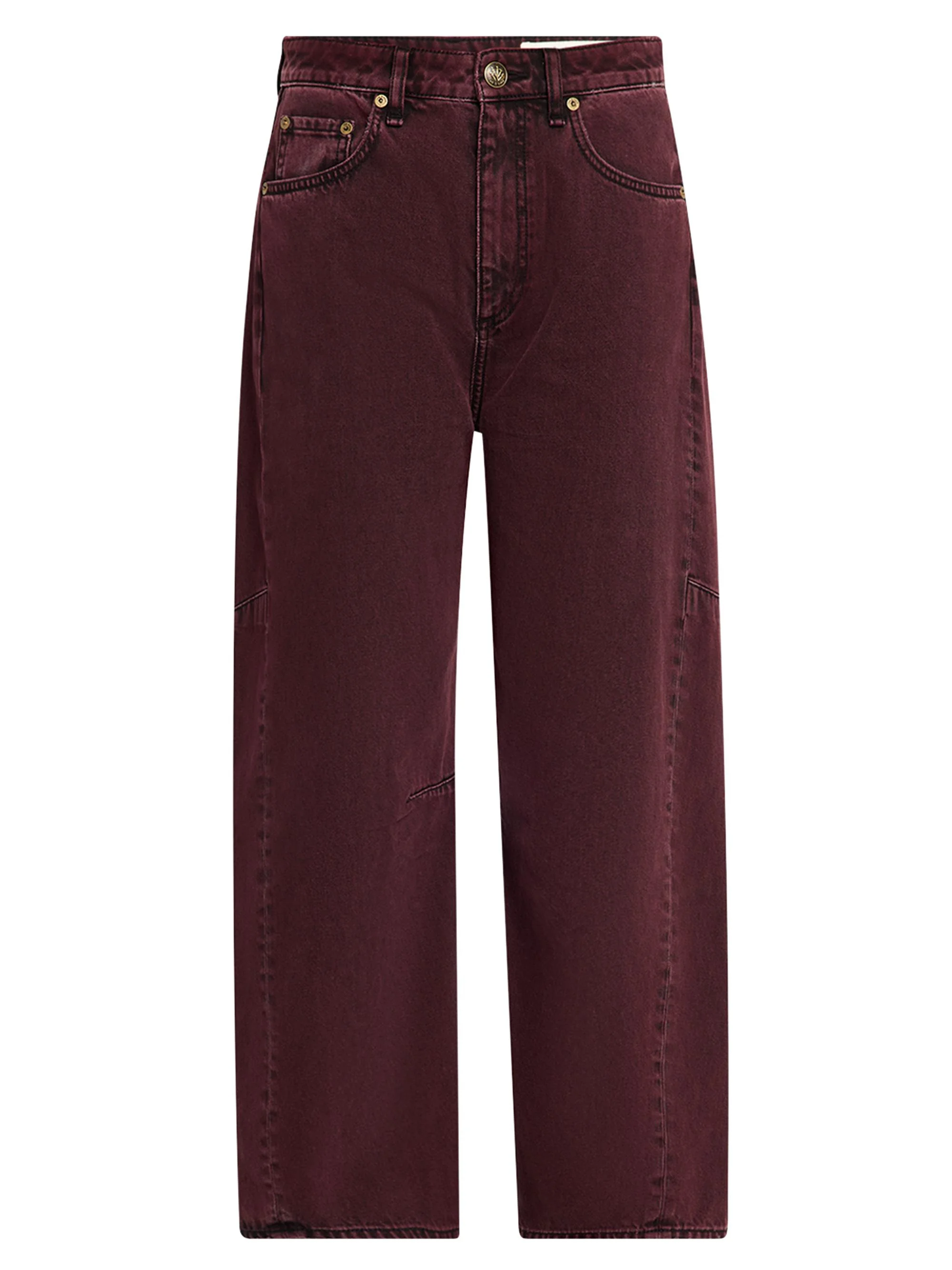 Women's Charlie High-Rise Barrel-Leg Jeans - Brown - 1