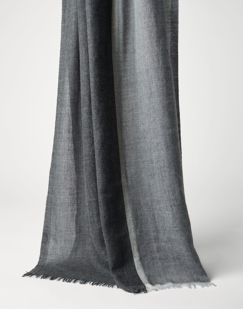 Cashmere and silk color block scarf 1