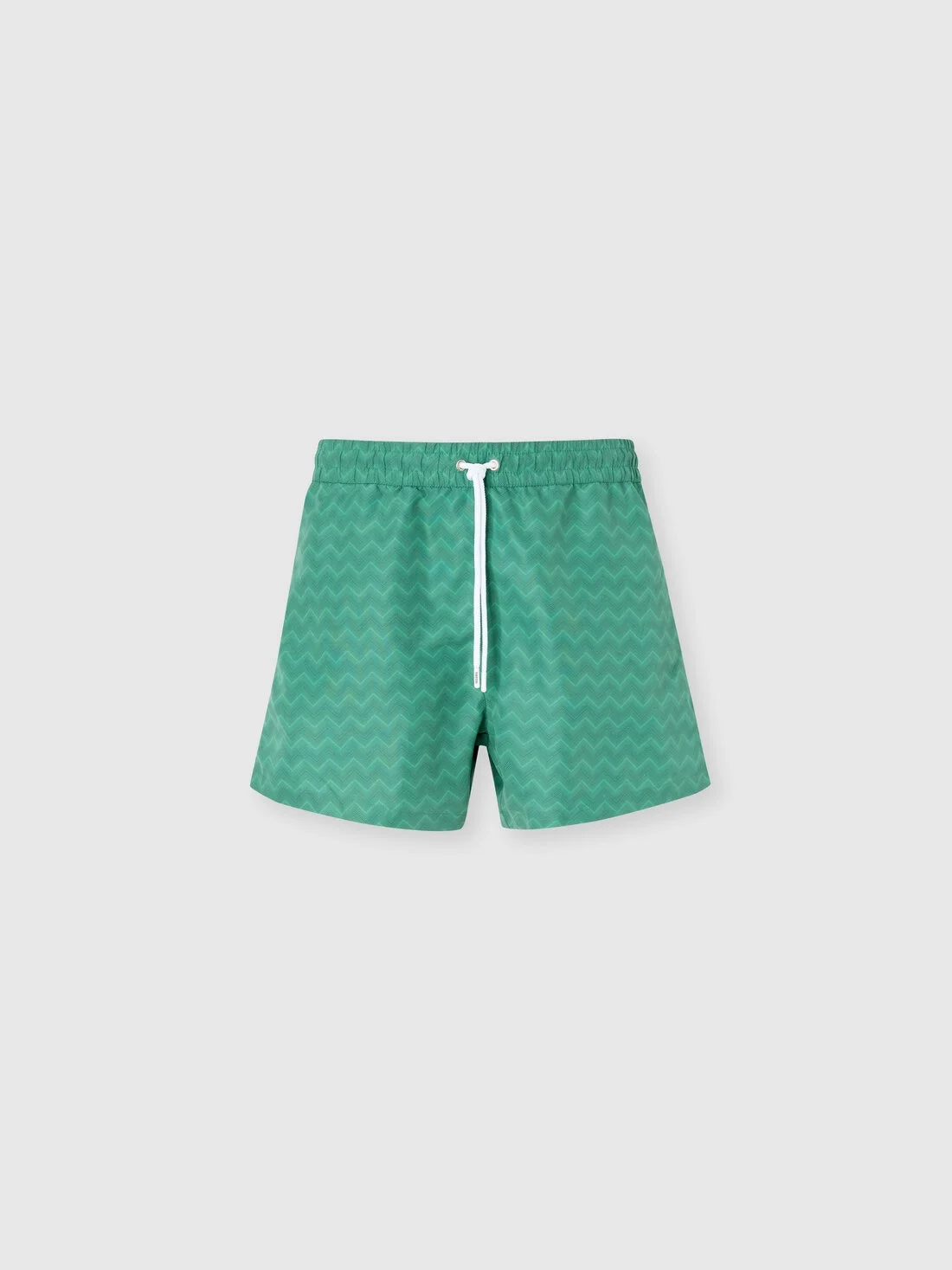 Mid-length swim shorts with tone-on-tone zigzag print - 1