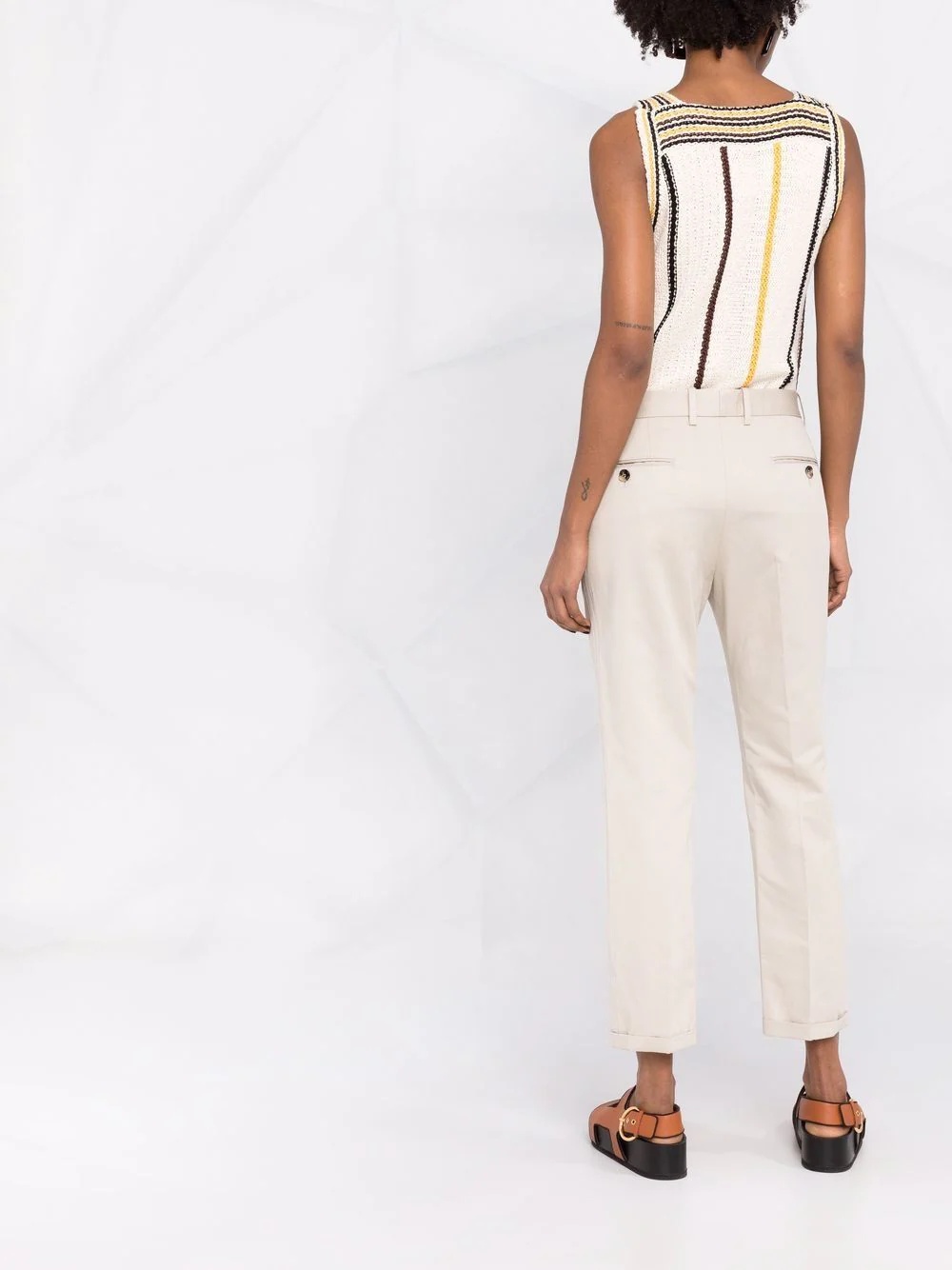 cropped straight-leg trousers - 4