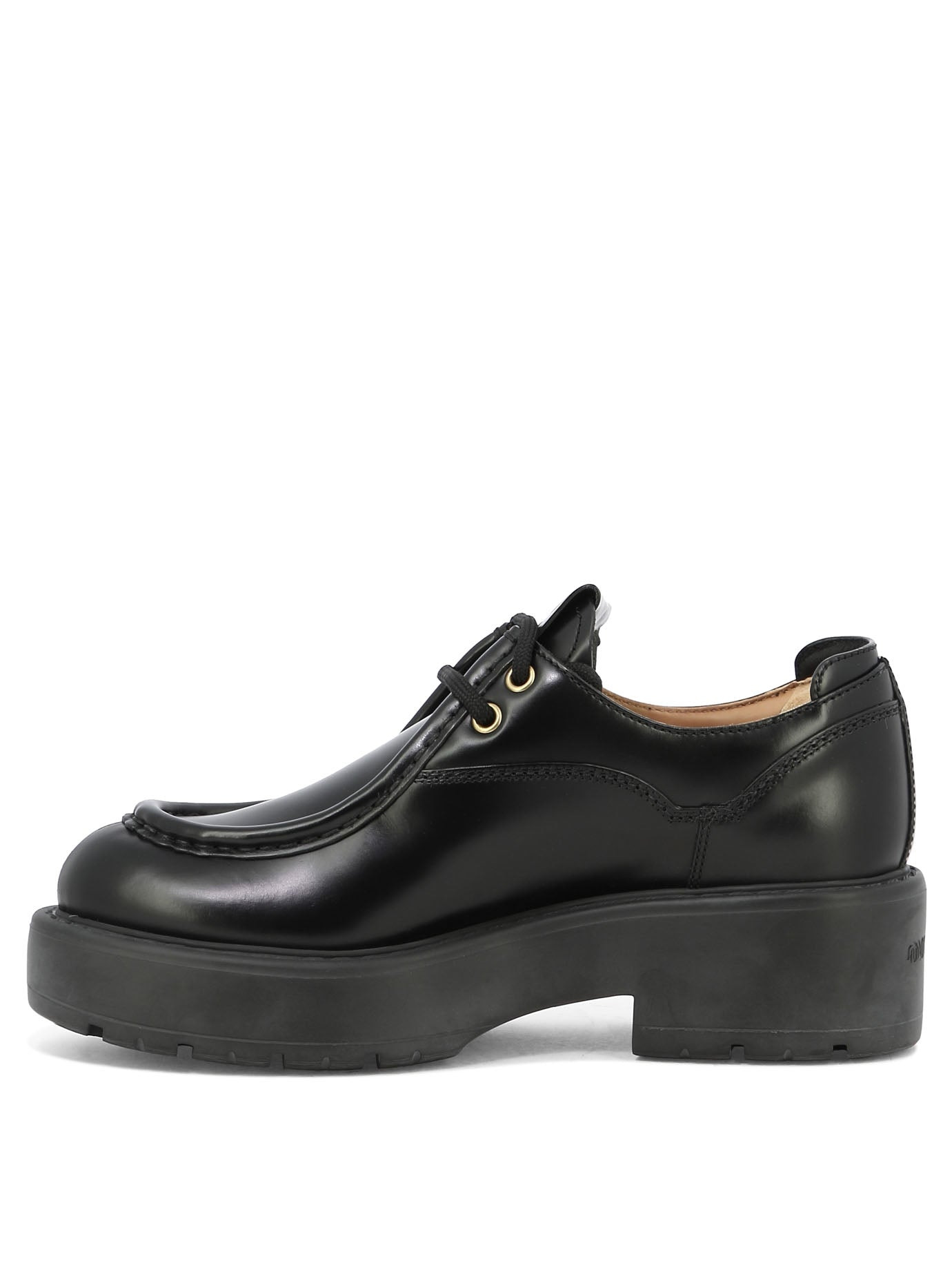 Miu Miu Leather Lace-up Loafers - 3