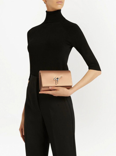 Giuseppe Zanotti logo-plaque leather clutch bag outlook