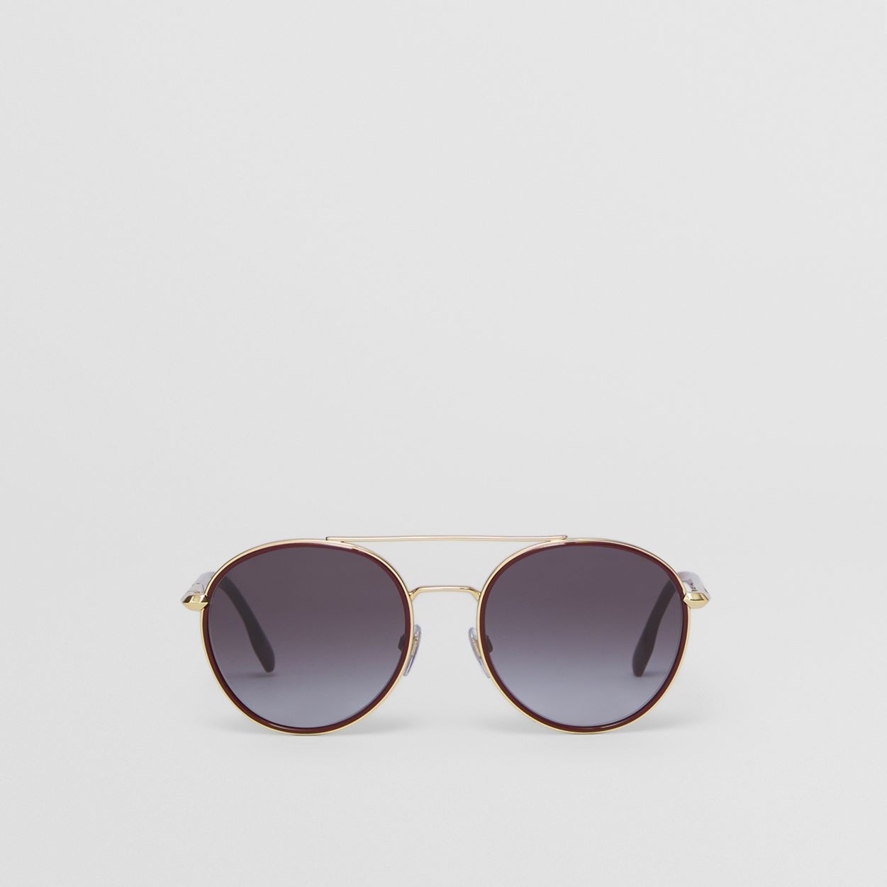 Icon Stripe Detail Round Frame Sunglasses - 1