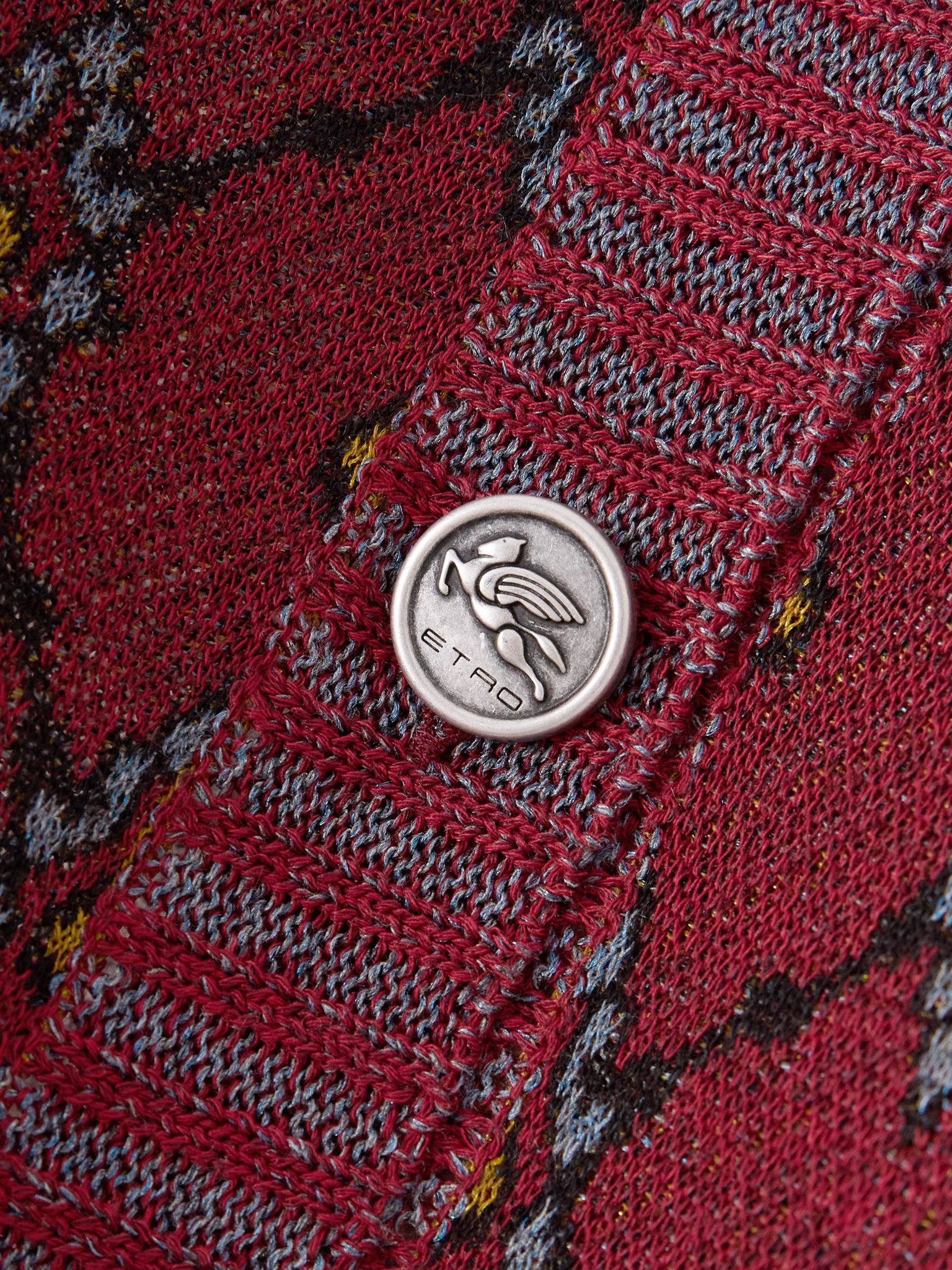 Jacquard-knit cardigan Burgundy - 5