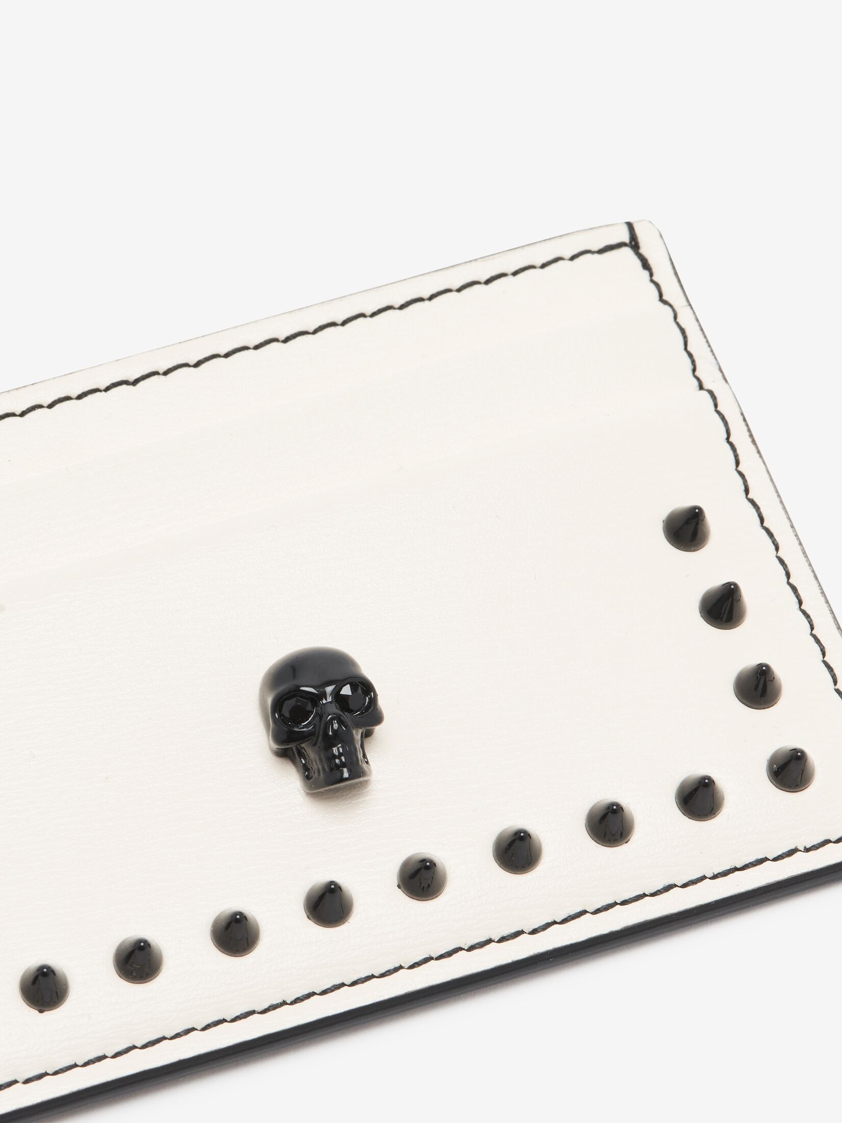 Women's Skull Card Holder in Soft Ivory - 4