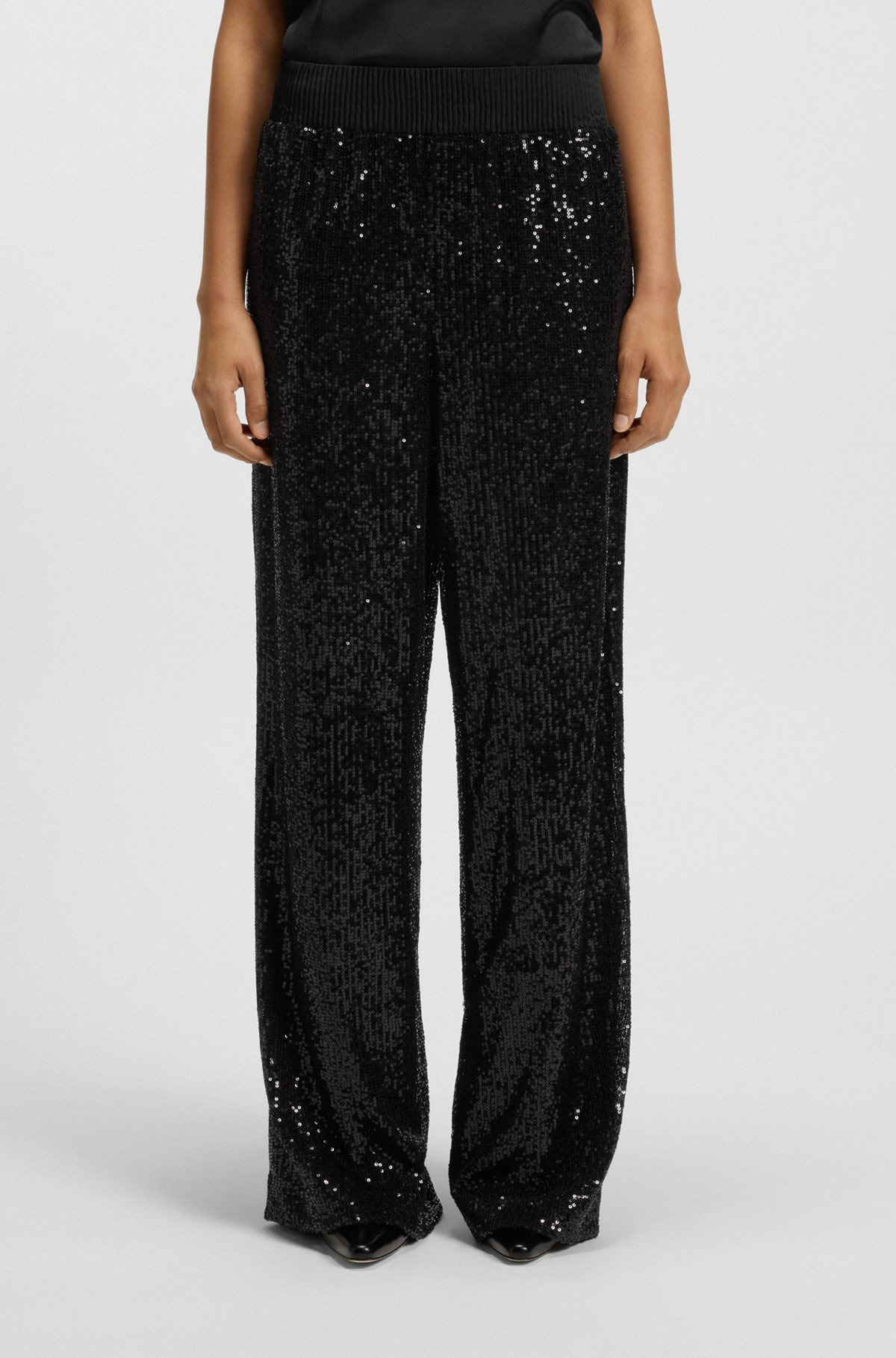WIDE-LEG TROUSERS WITH SEQUIN EMBELLISHMENTS - 2