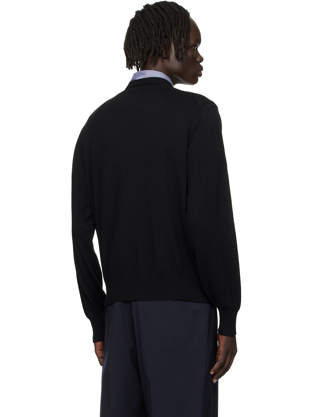 Black Alex Round Neck Sweater - 3