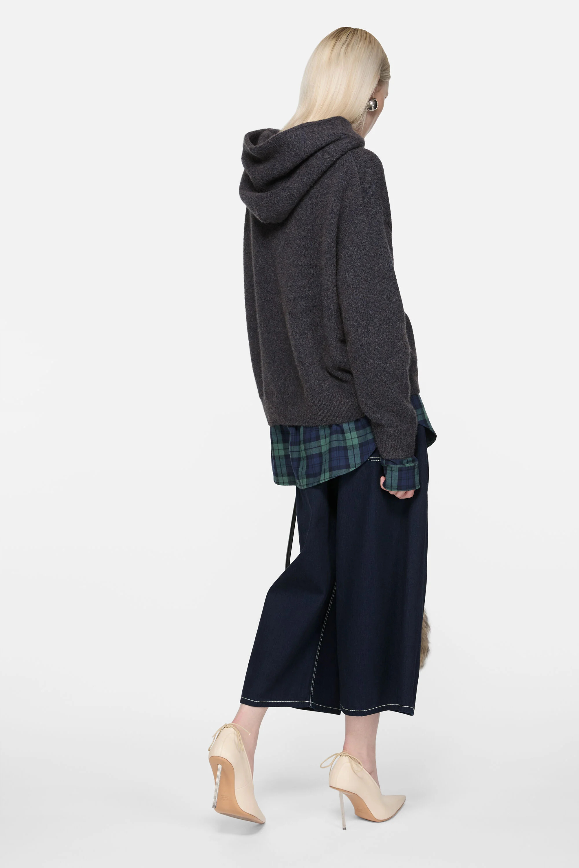 Layered wool hoodie - Graphite grey - 3
