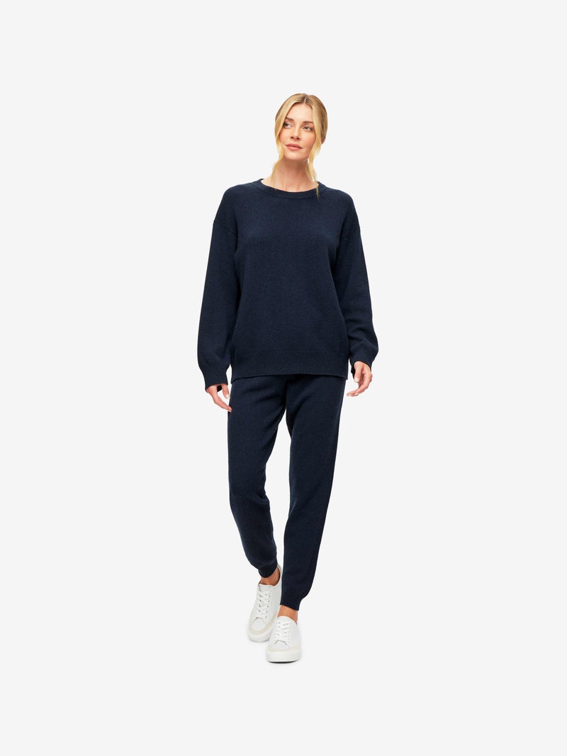 Women's Relaxed Sweater Daphne Cashmere Navy - 4