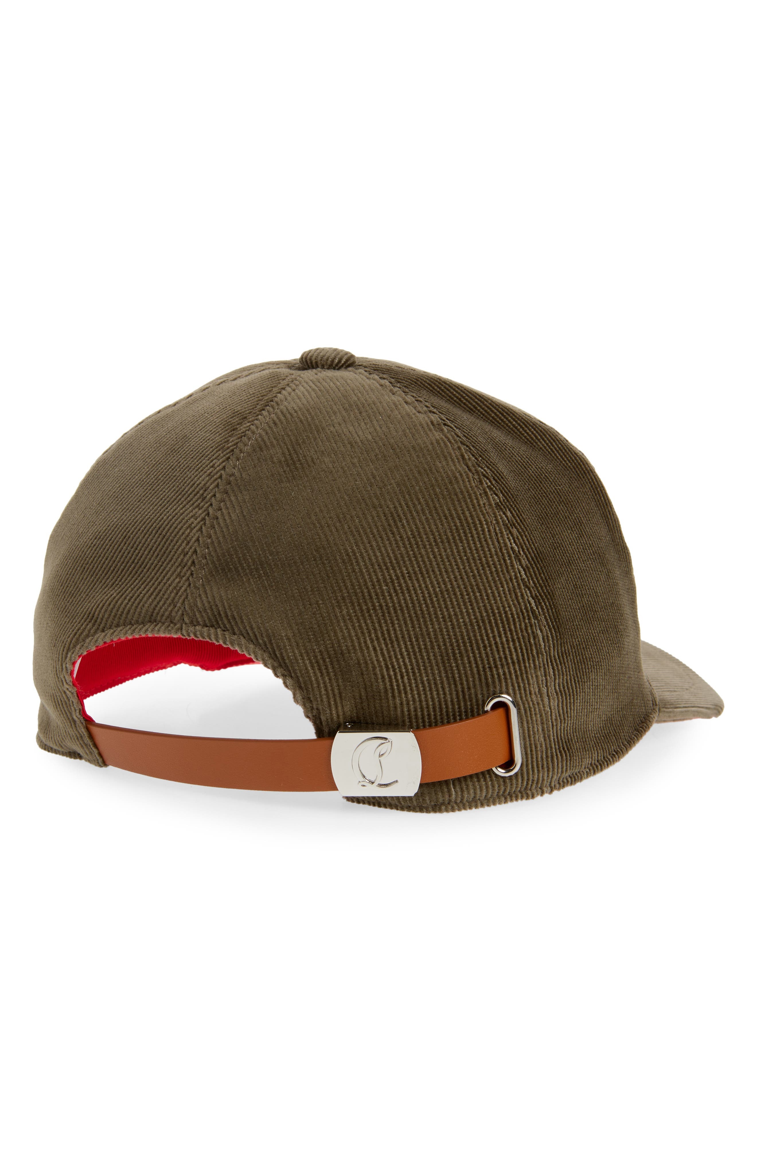 Christian Louboutin Enky Mooncrest Monogram Corduroy Baseball Cap in Silex at Nordstrom - 2