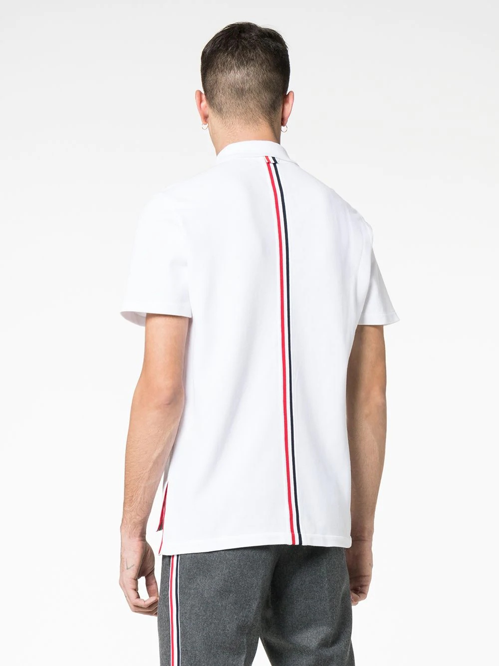 Center-Back Stripe Piqué Polo - 4