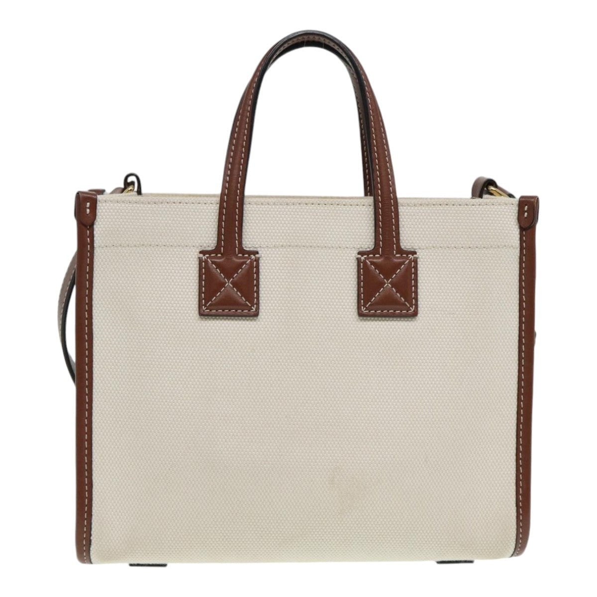 Burberry Hand Bag Canvas Leather Beige - 2