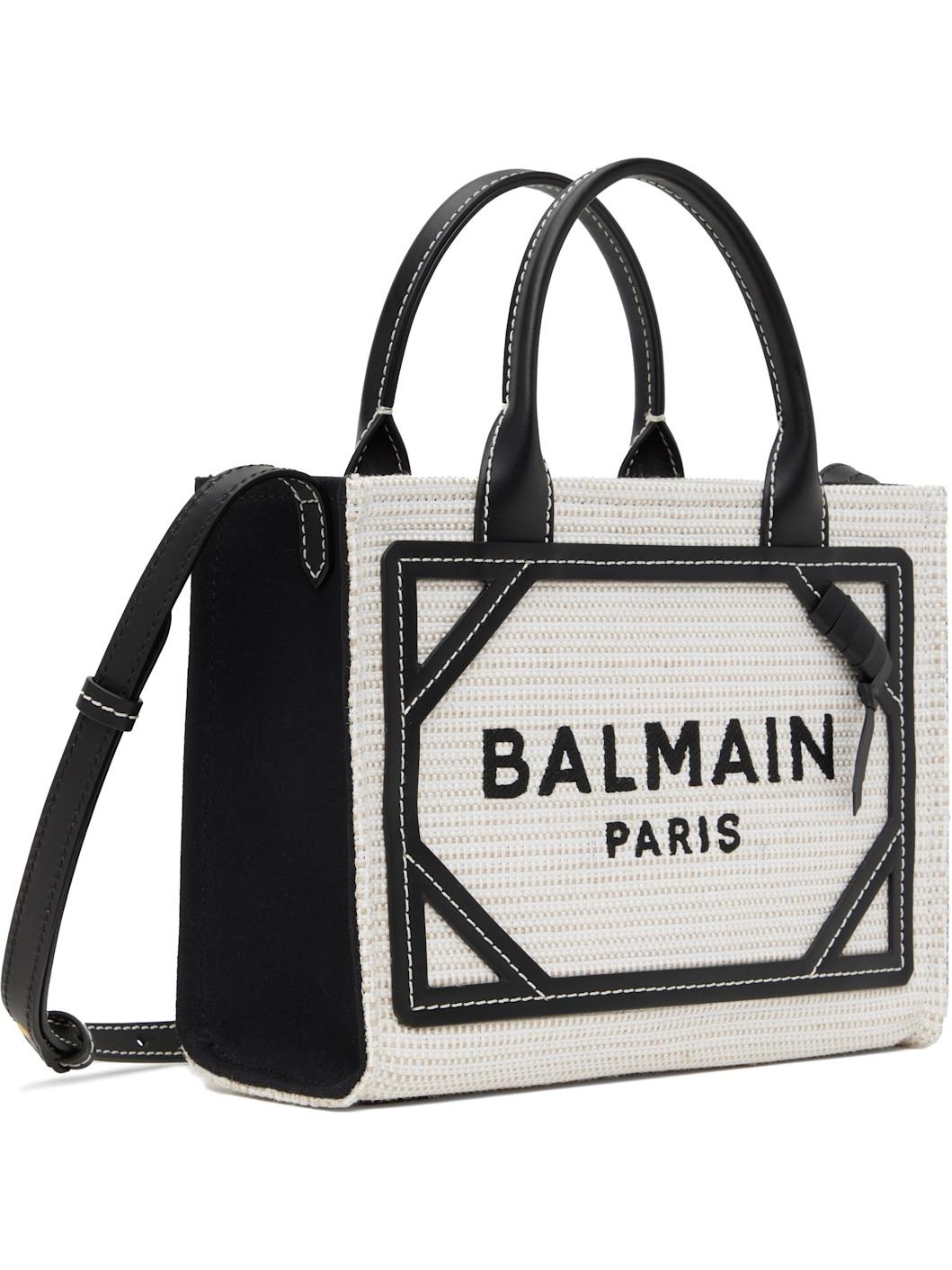 Gray & Black Small Raffia B-Army Tote - 2