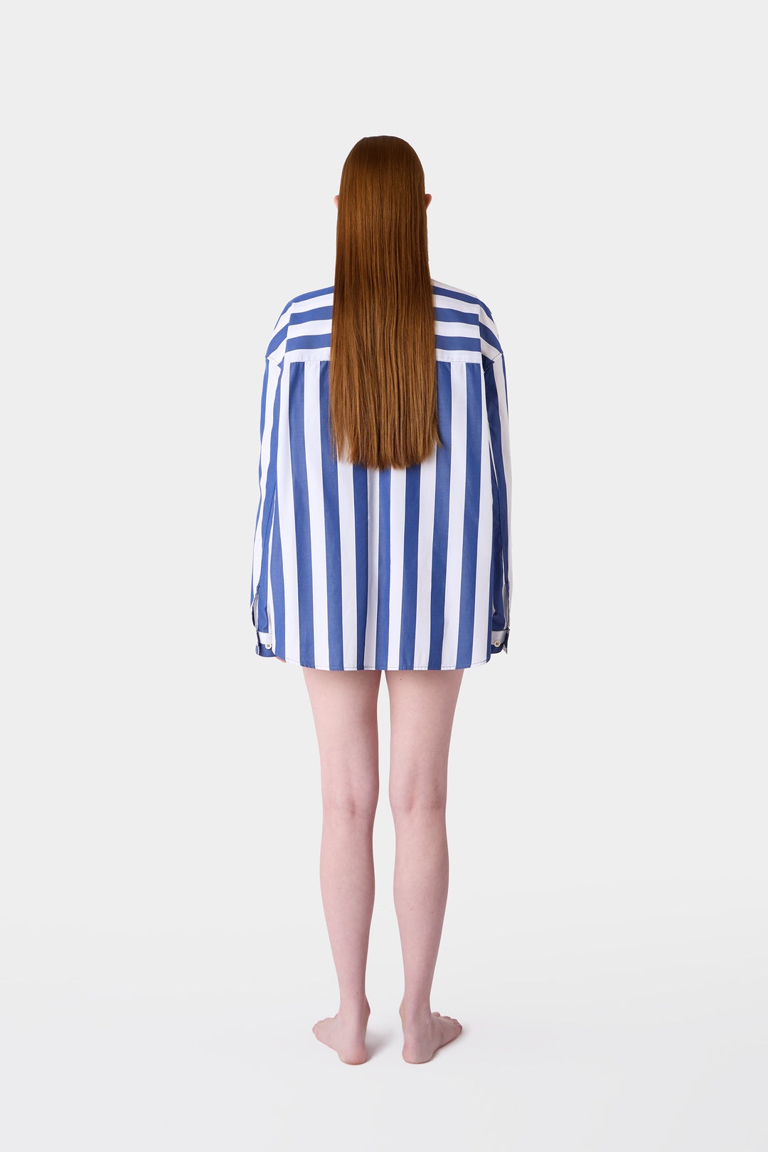 OVER SHIRT / dark blue & white stripes - 7