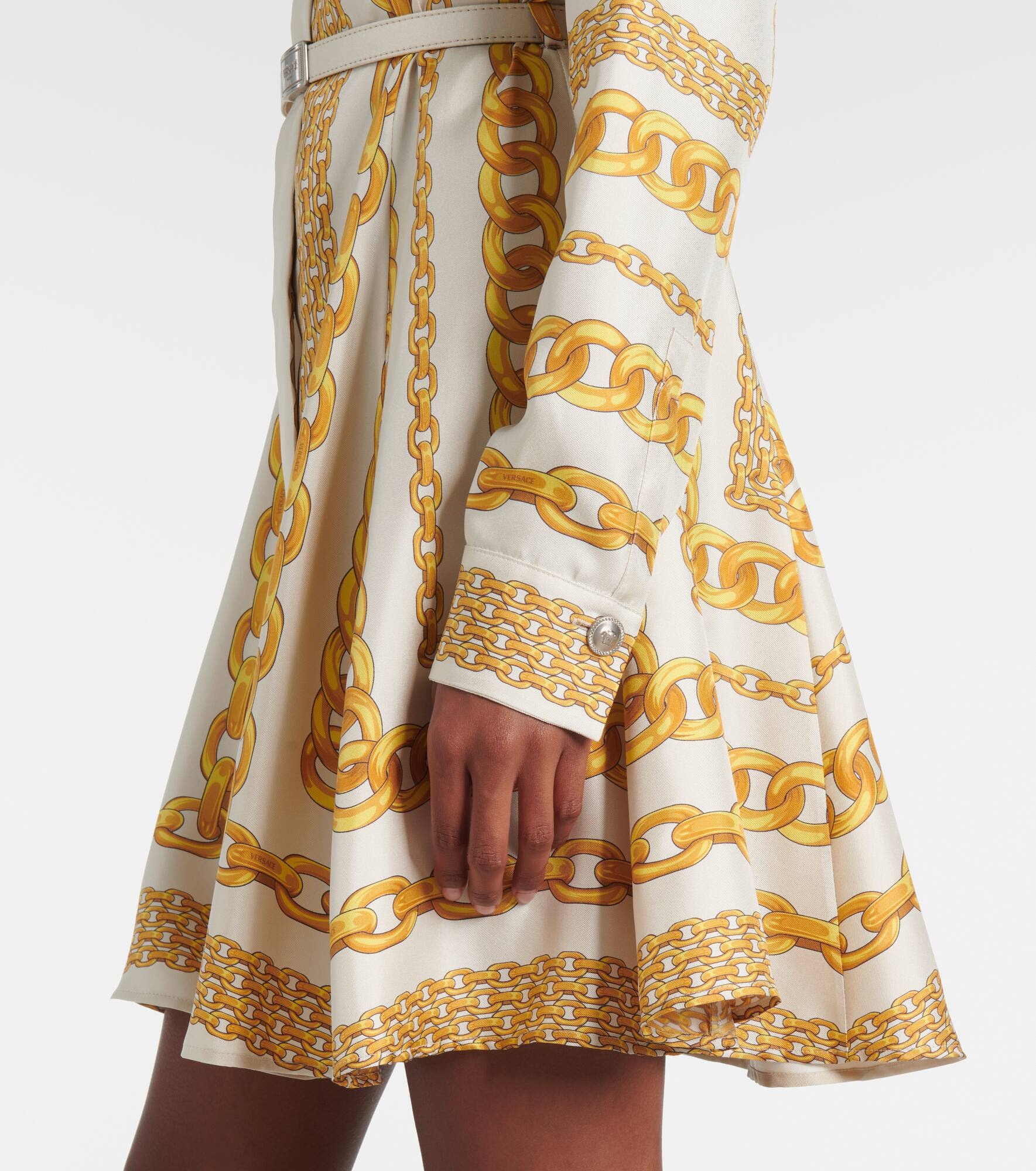 Versace Treasure silk twill shirt dress - 5