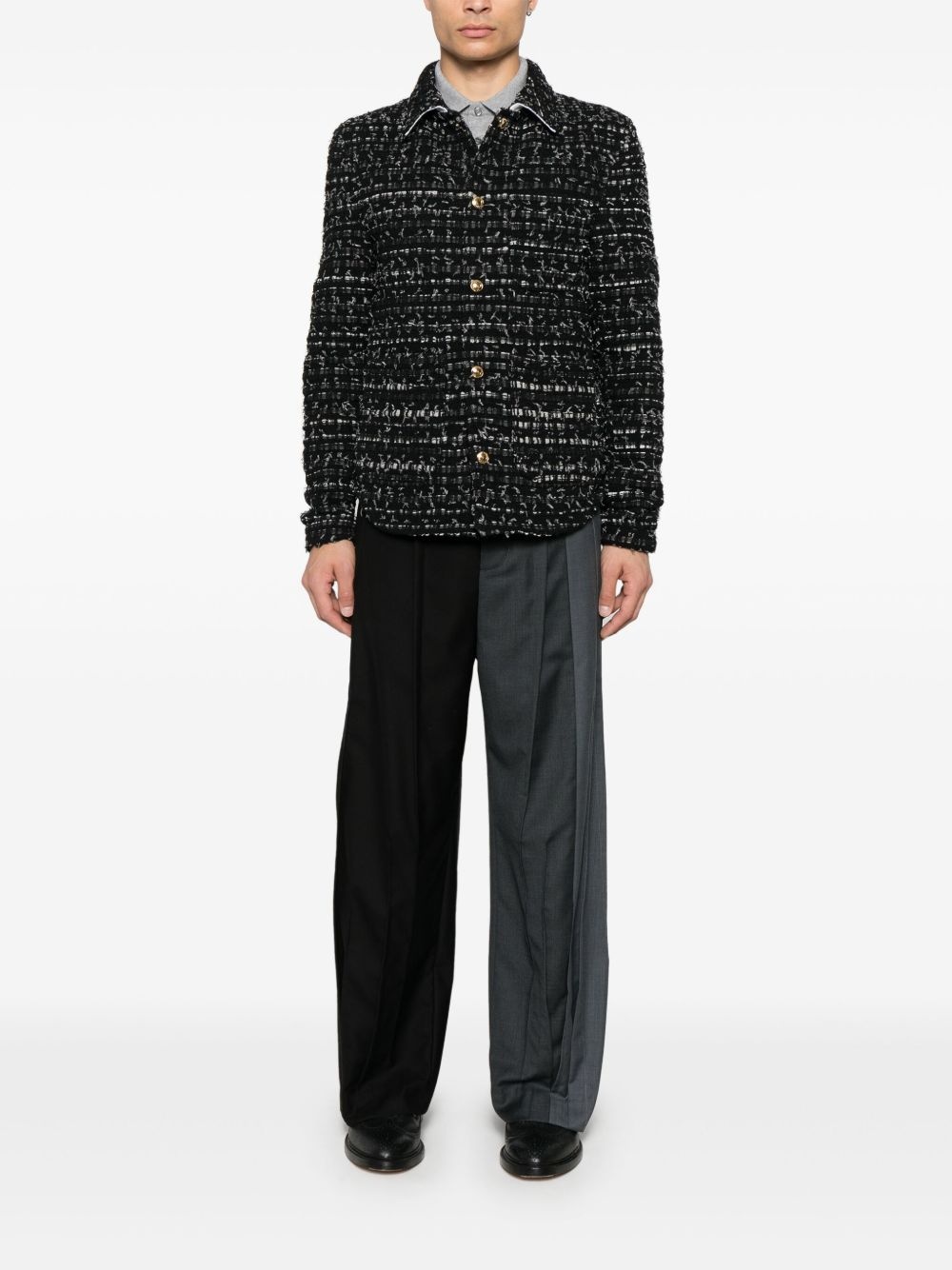 denim ribbon tweed jacket - 2