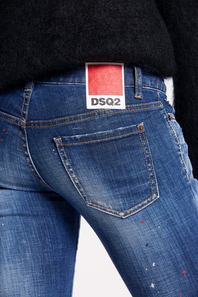 MEDIUM RED SPOTS WASH JENNIFER JEANS - 4