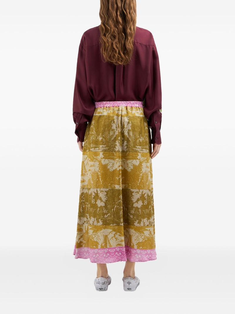 Pierre-Louis Mascia Aloe panelled print skirt outlook
