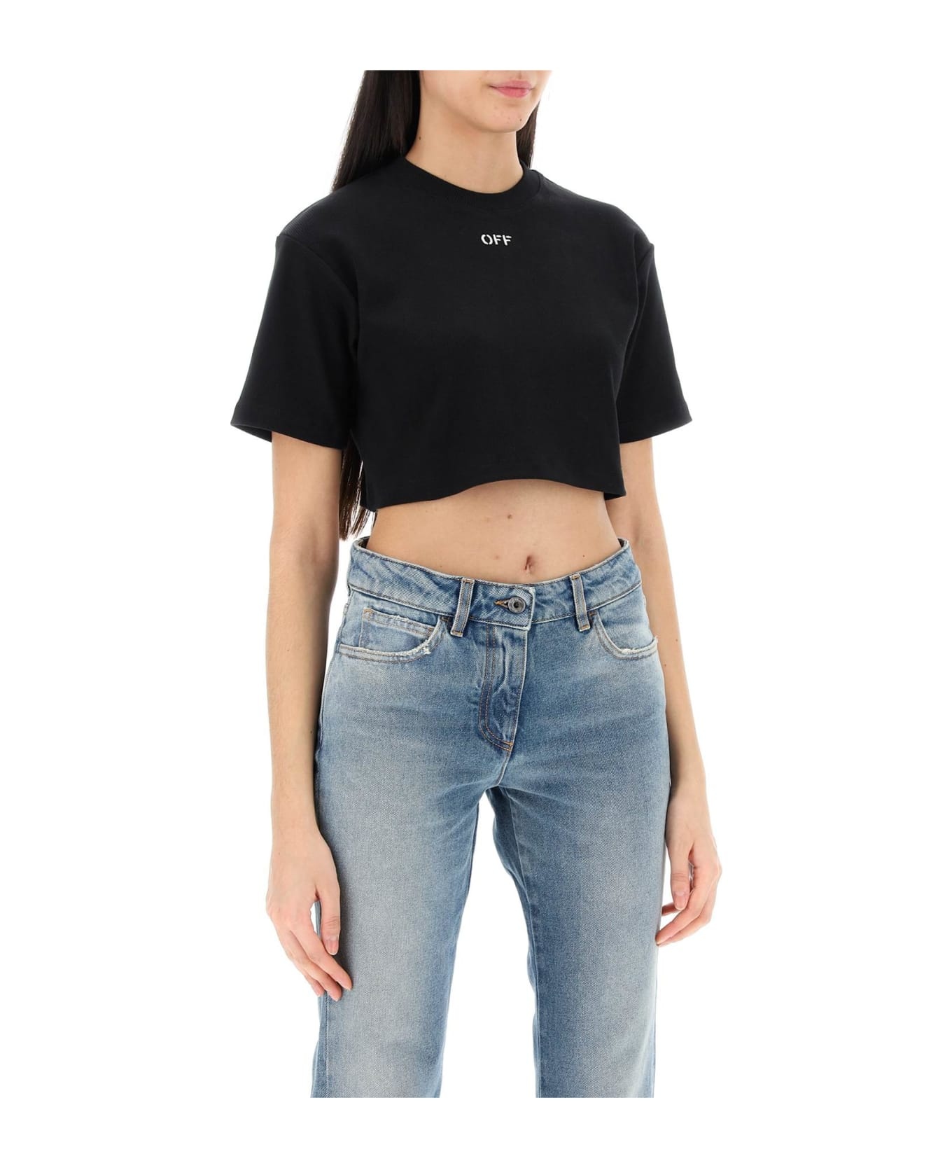 Off Stamp Rib Cropped Tee - 2