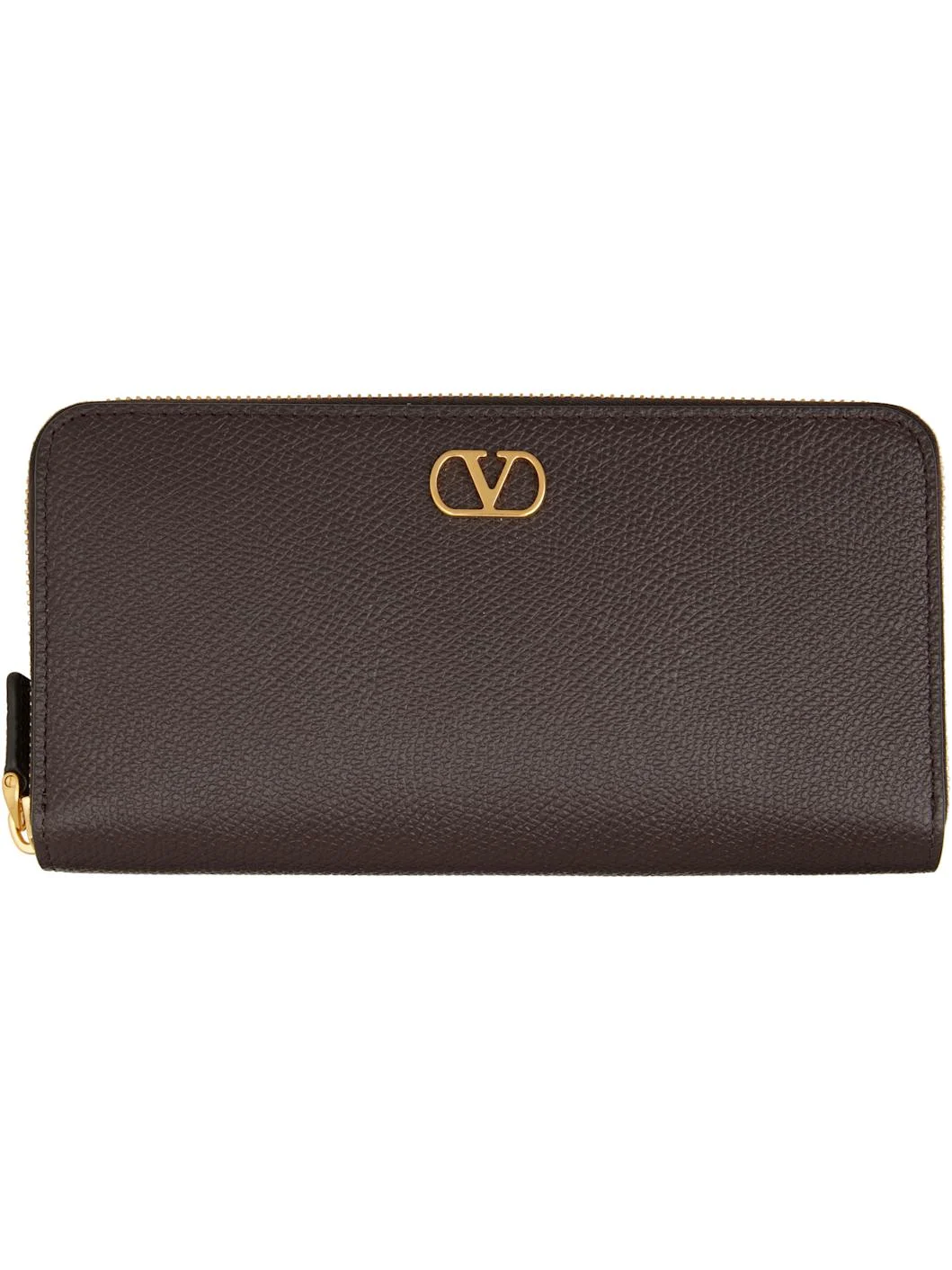 Brown VLogo Signature Zip Wallet - 1