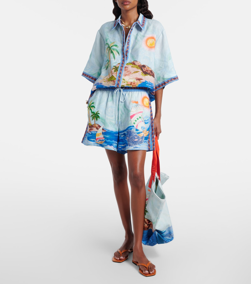 ALÉMAIS Printed linen shorts outlook