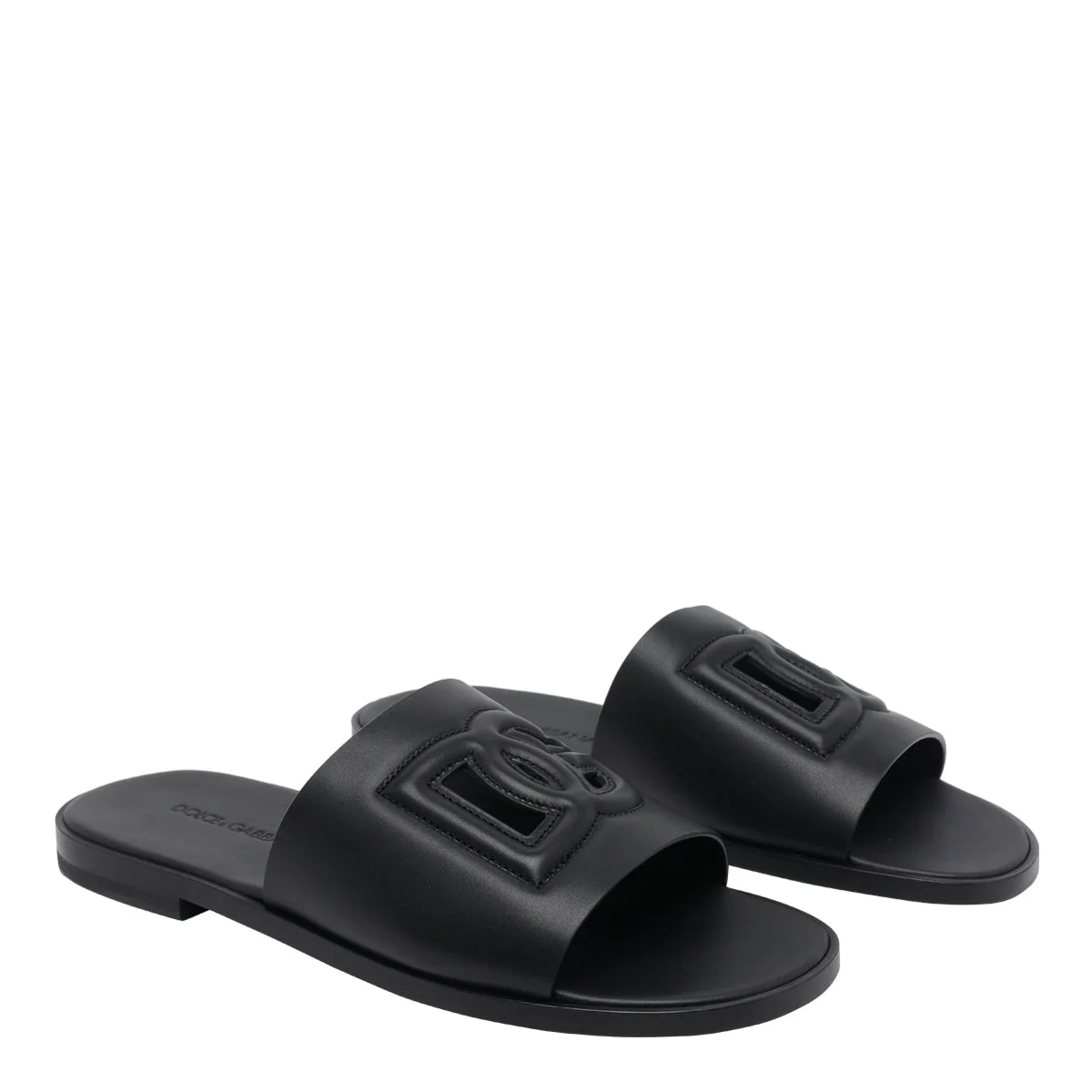 Dolce & Gabbana Sandals Black Calf Leather/leather Sole - 1