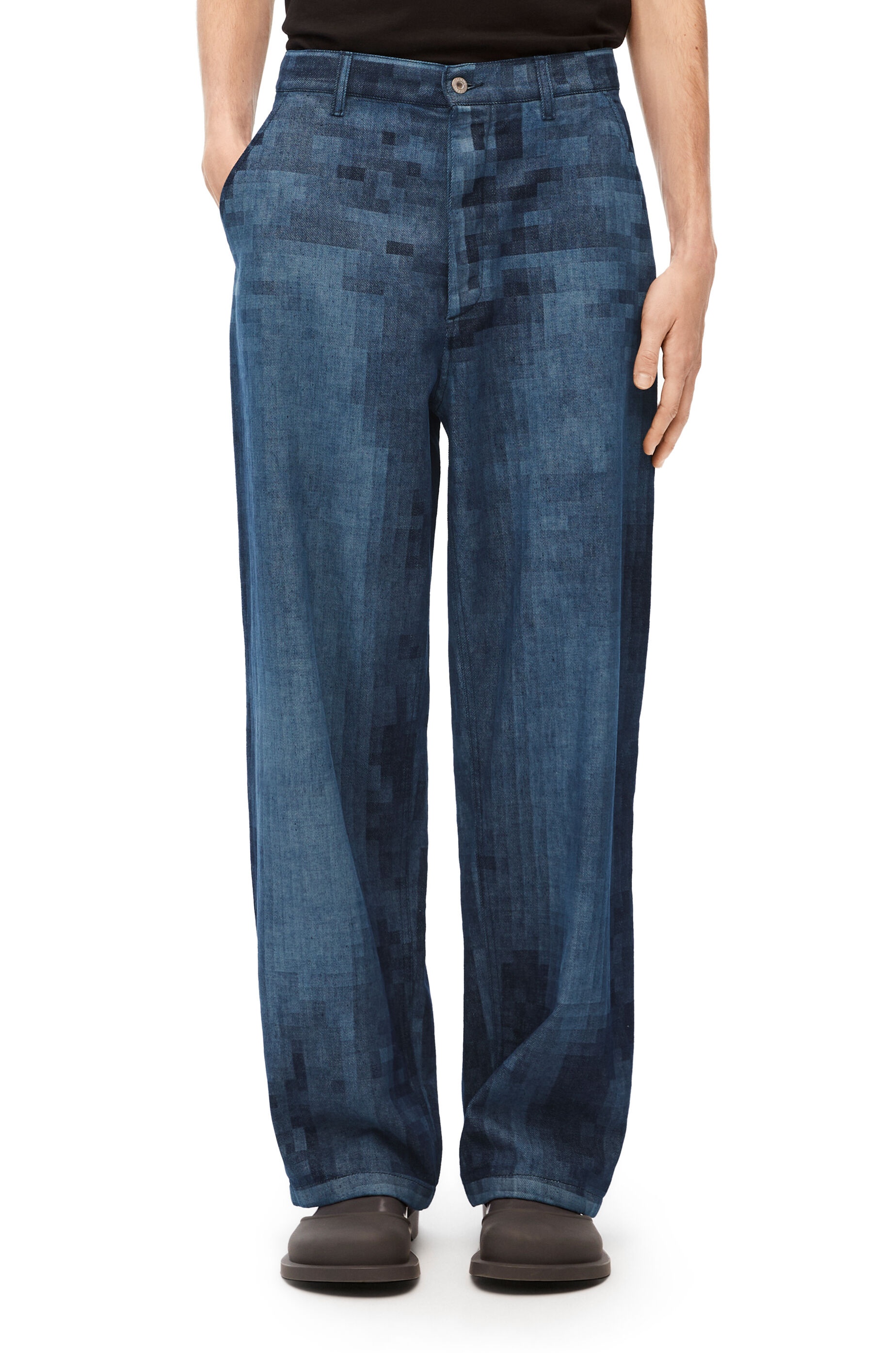 Pixelated baggy jeans in denim - 3