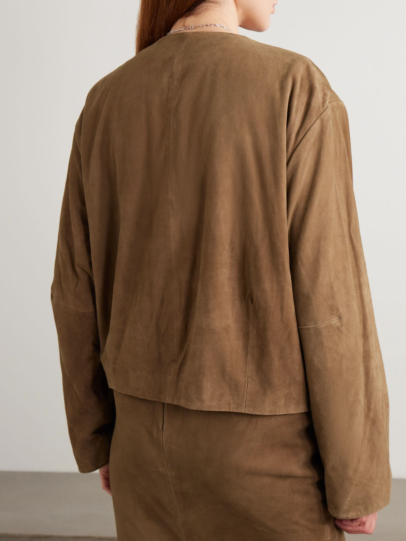 Utility Cocoon suede jacket Brown - 4